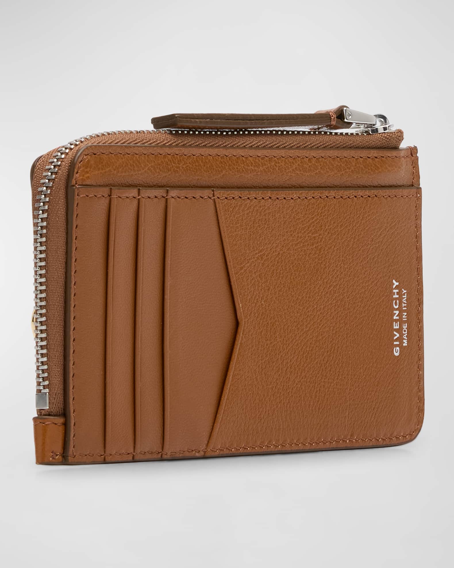 カードケース・名刺入れ [GIVENCHY] Voyou Zipper Card Holder Givenchy Voyou Zip Card Holder in Tumbled Leather | Neiman