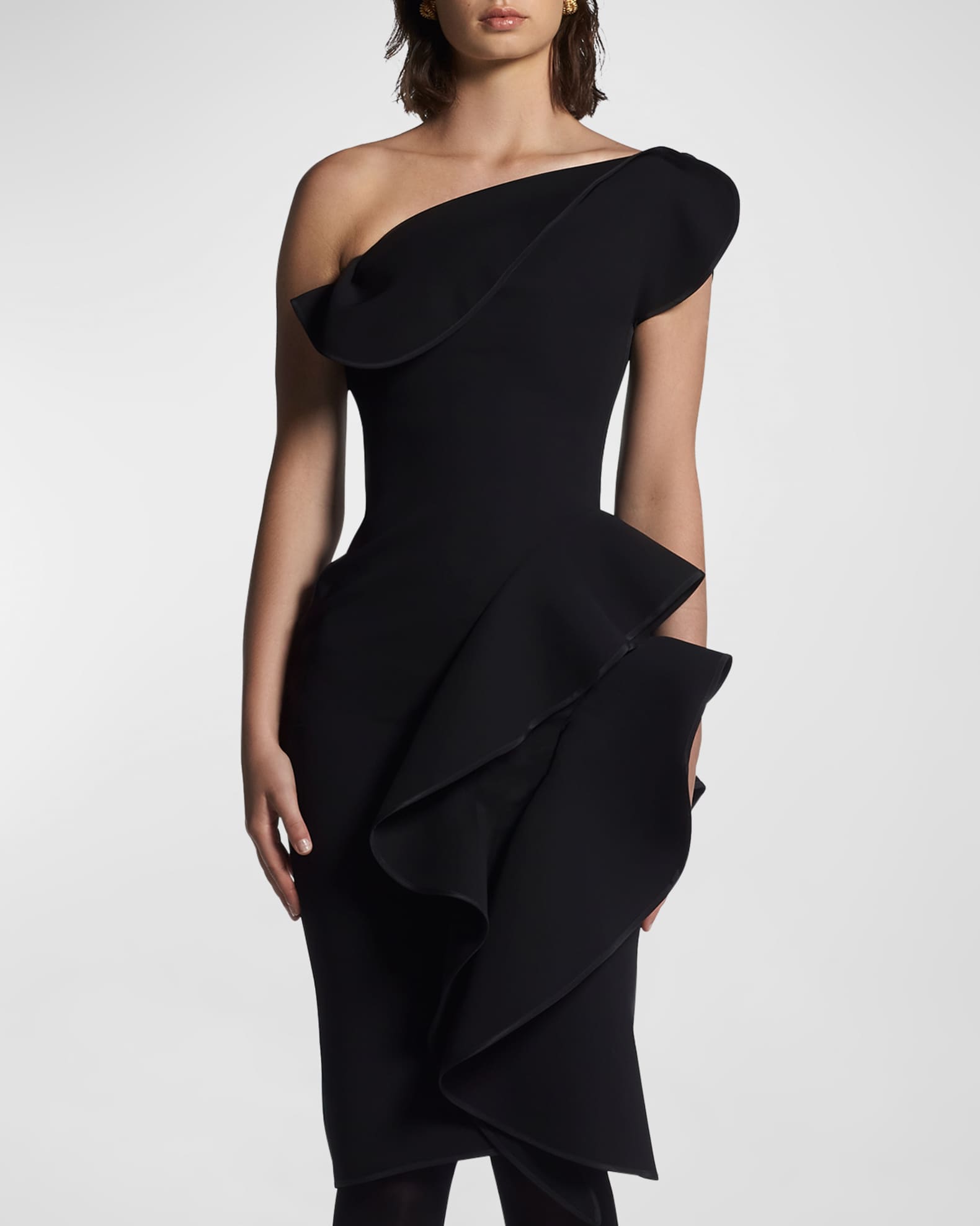 Midi Dress with Ruffle Details - Sunset Romance
