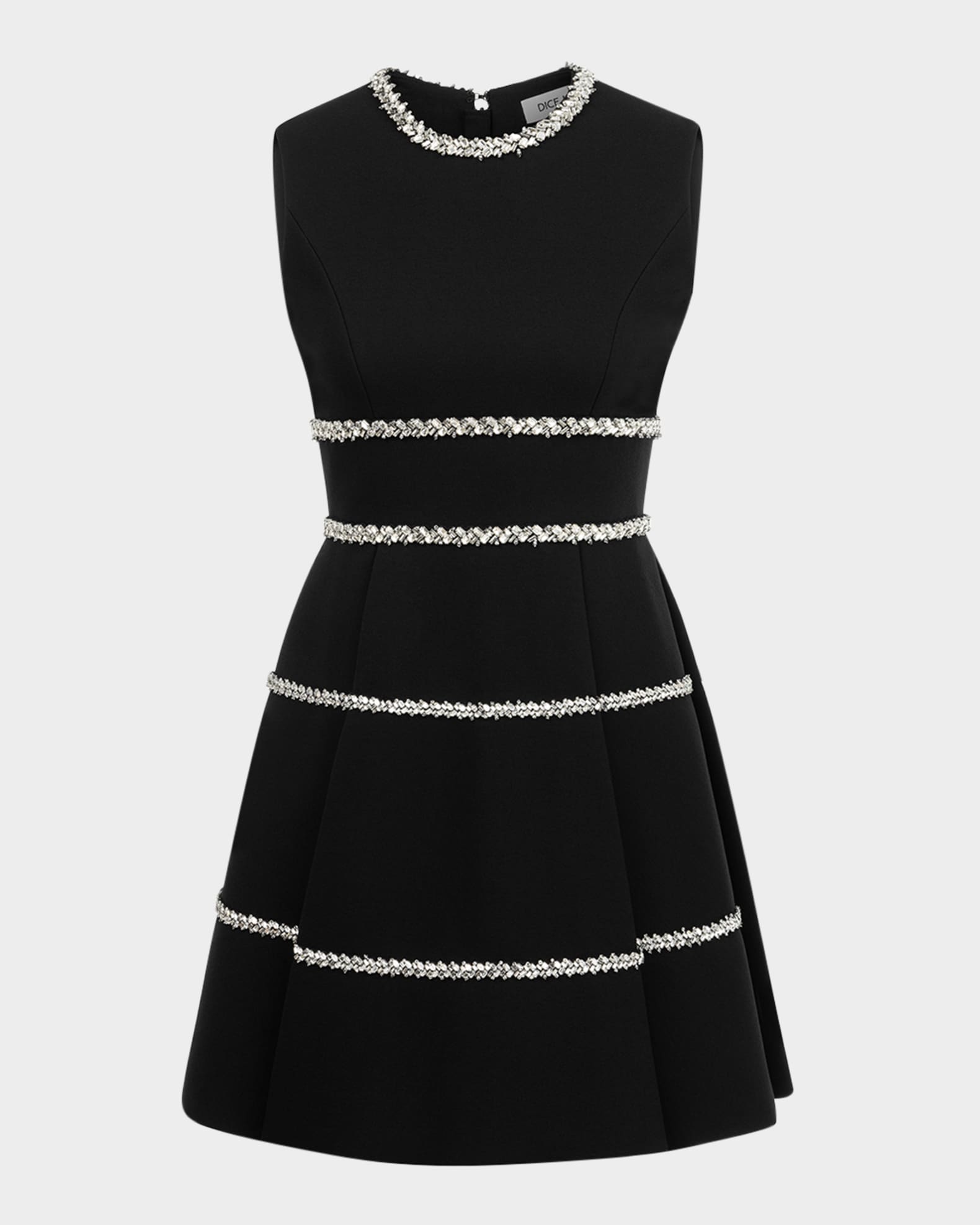 Crystal Embellished Sleeveless Dress 0