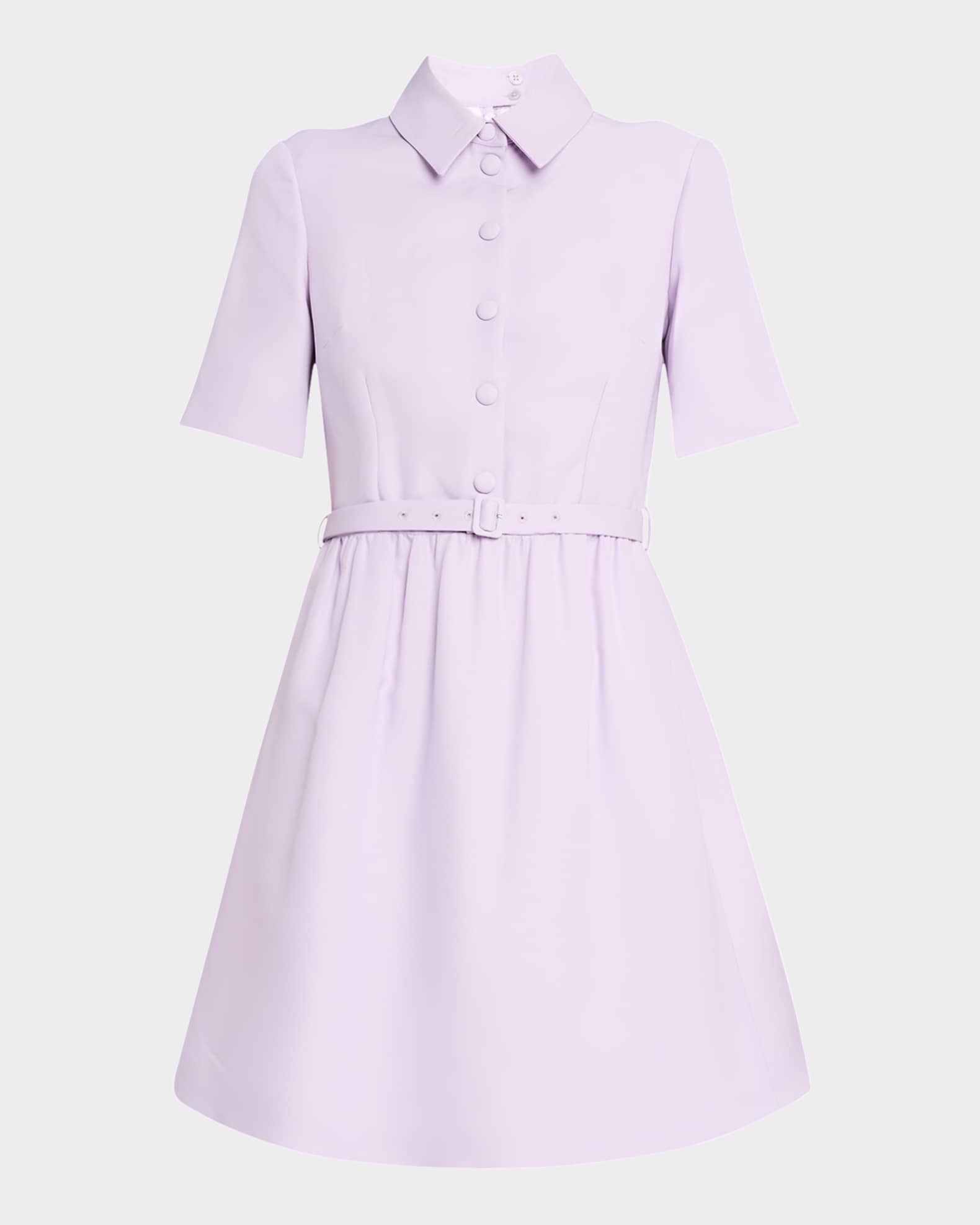 Button-Front Fit-And-Flare Shirtdress 0