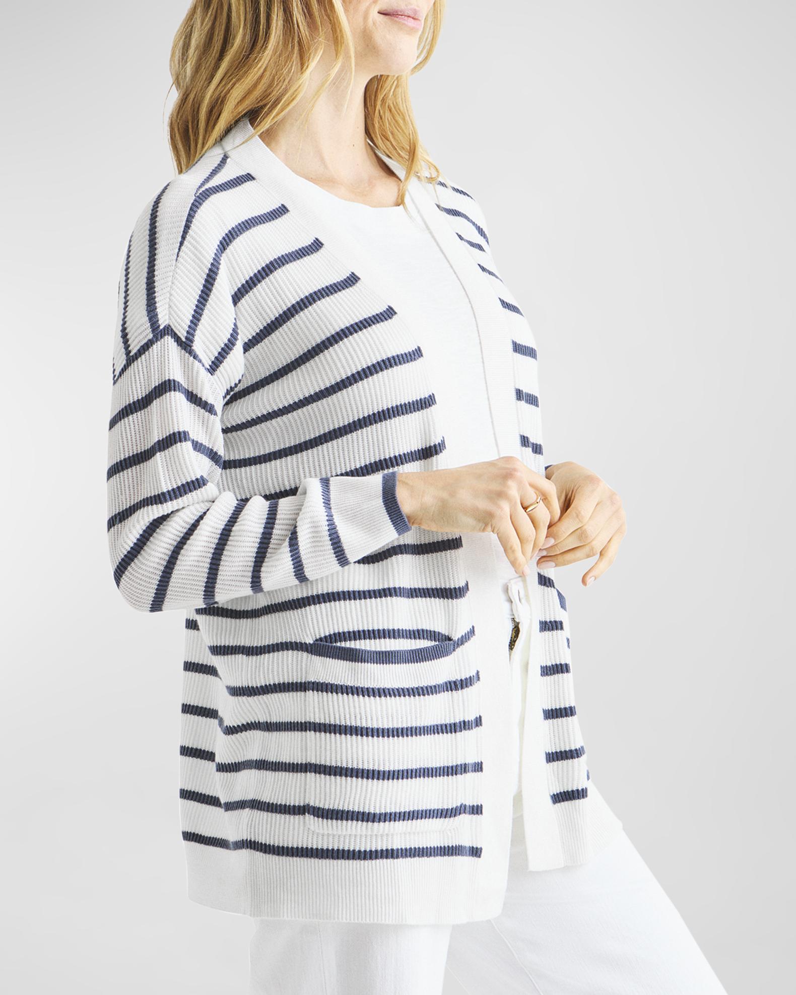 Splendid Luna Open-Front Stripe Cardigan | Neiman Marcus