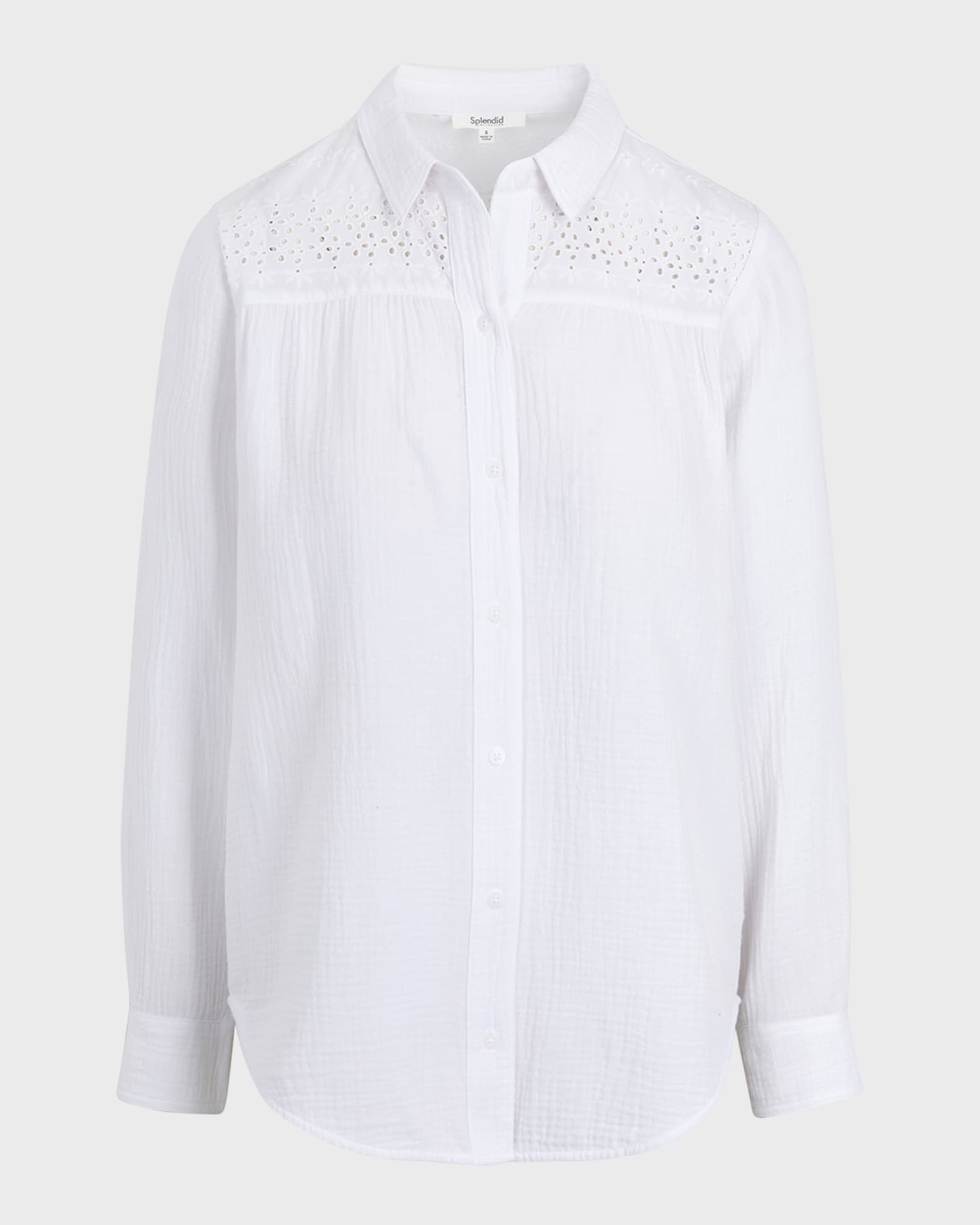 Prada eyelet-embellished cotton shirt - White