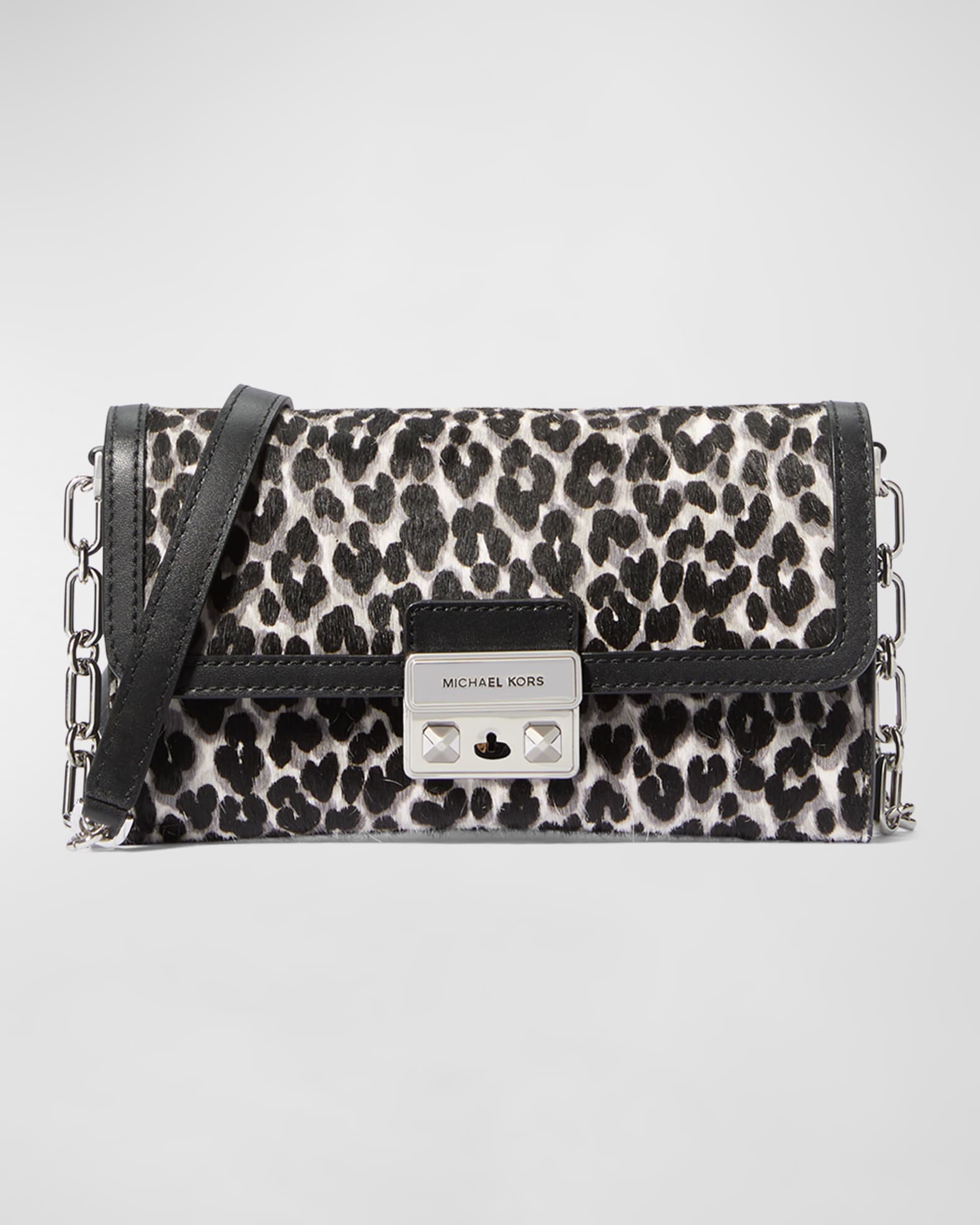 MICHAEL Michael Kors Tribeca Large Leopard Calf Hair Wallet on Chain Neiman Marcus