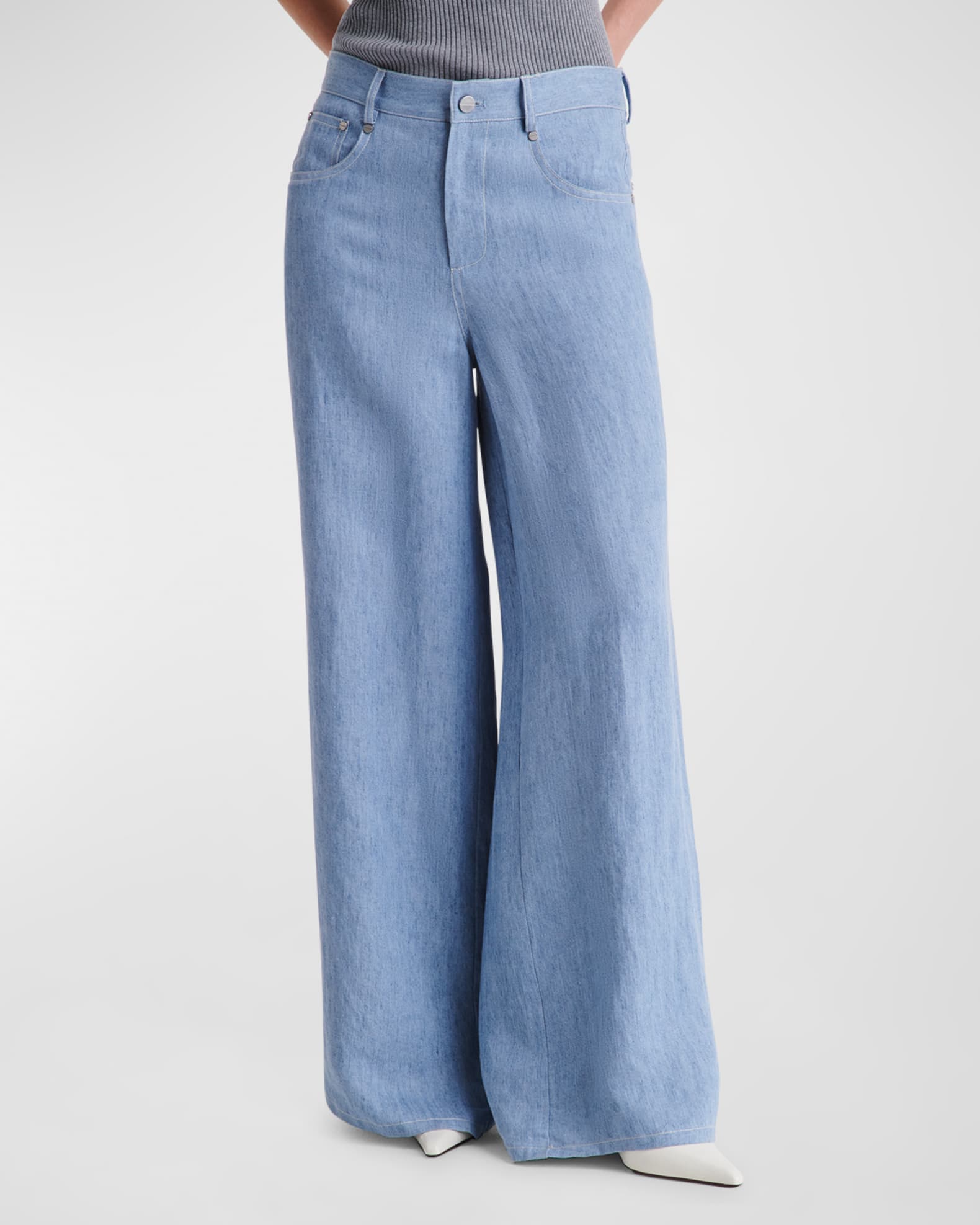 Tiny Dancer Wide-Leg Denim Jeans 0
