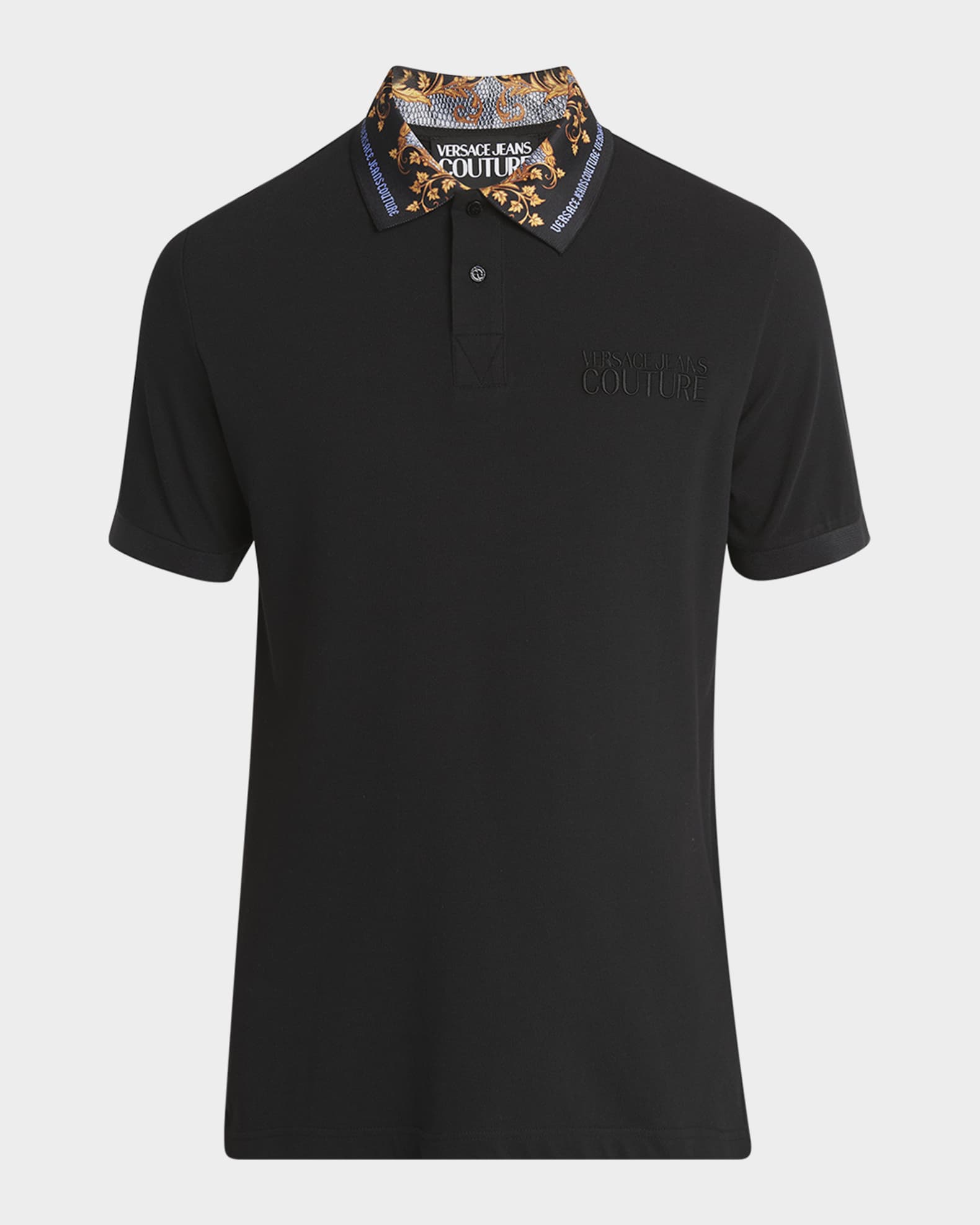 Versace Jeans Couture Men s Logo Embroidered Baroque Polo Shirt Neiman Marcus