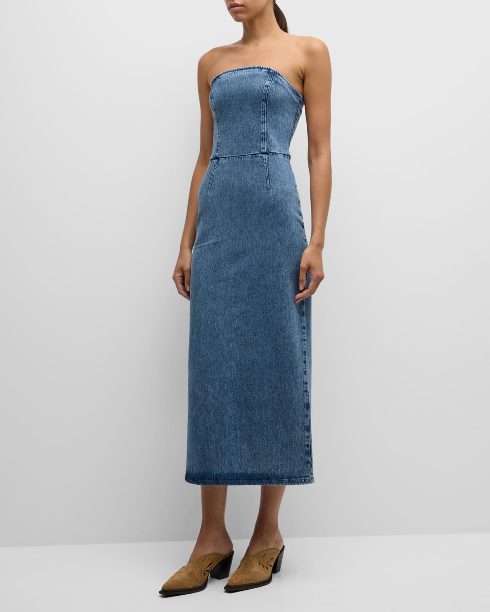 Frenchie Strapless Denim Tube Dress 1