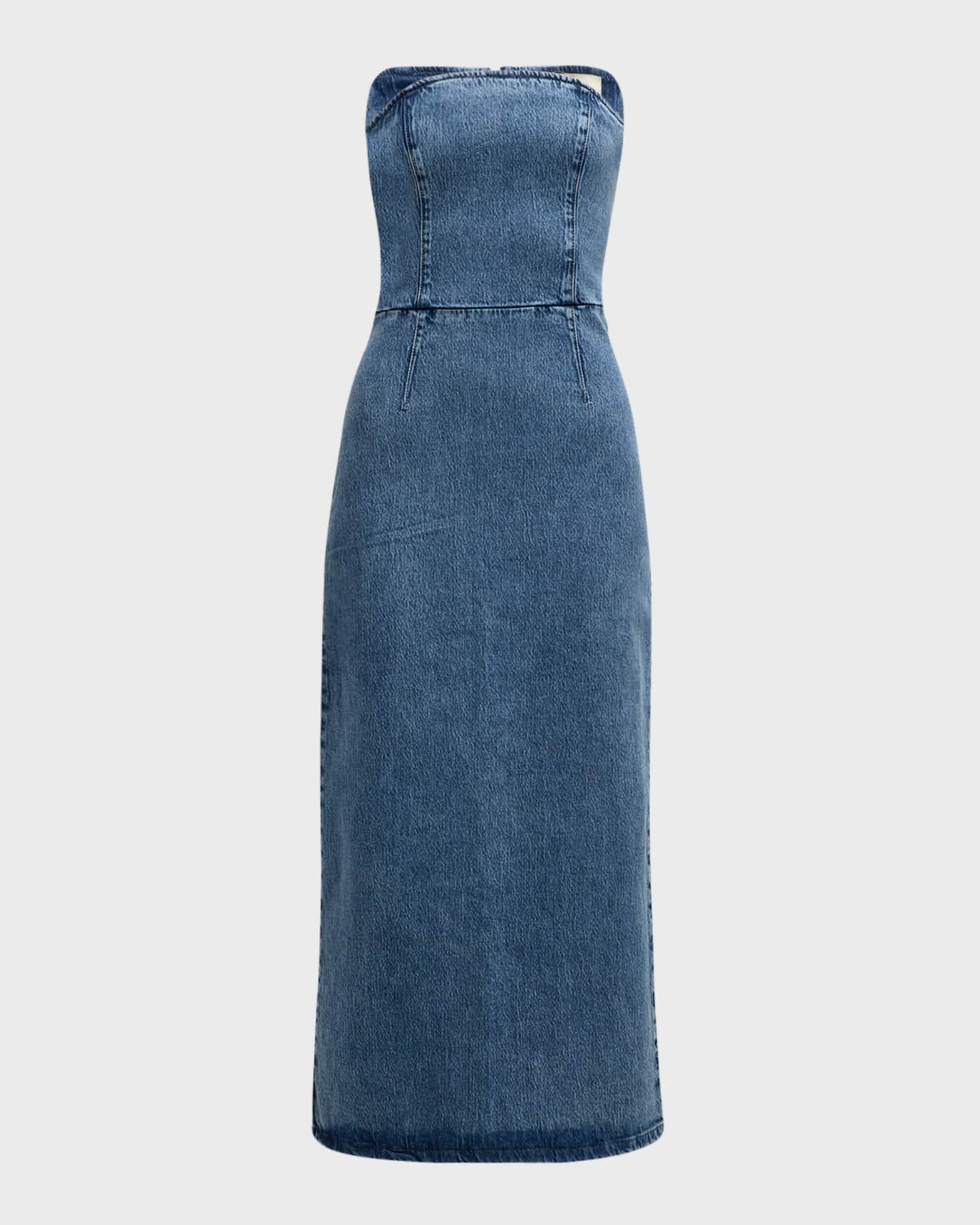 Frenchie Strapless Denim Tube Dress 0