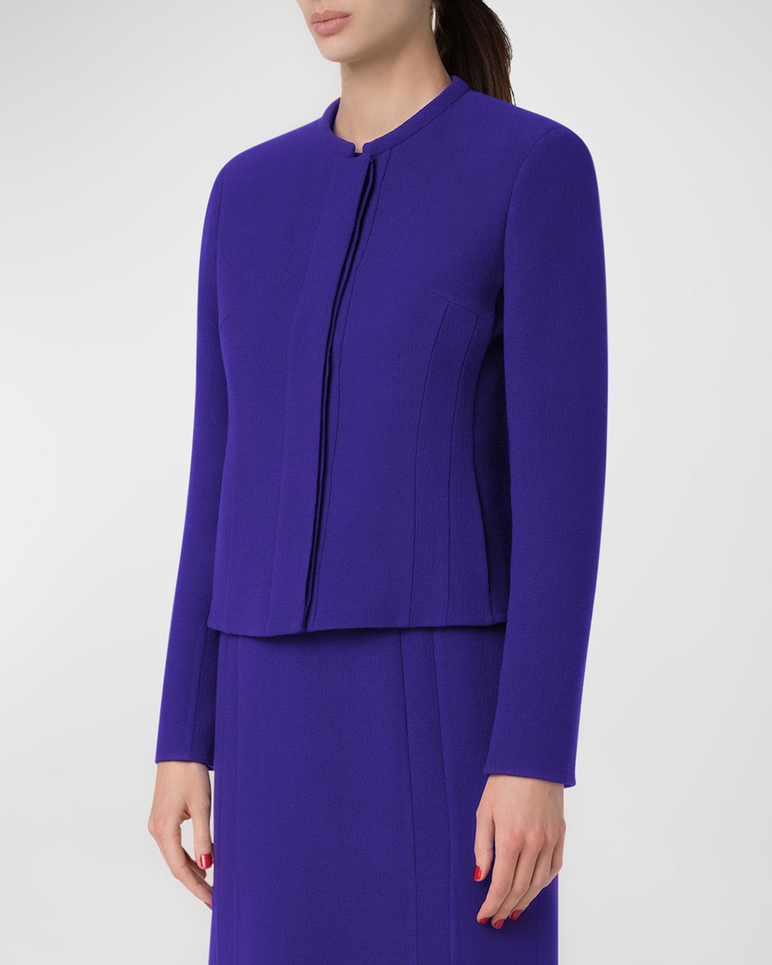 Akris West Wool Crepe Short Jacket | Neiman Marcus