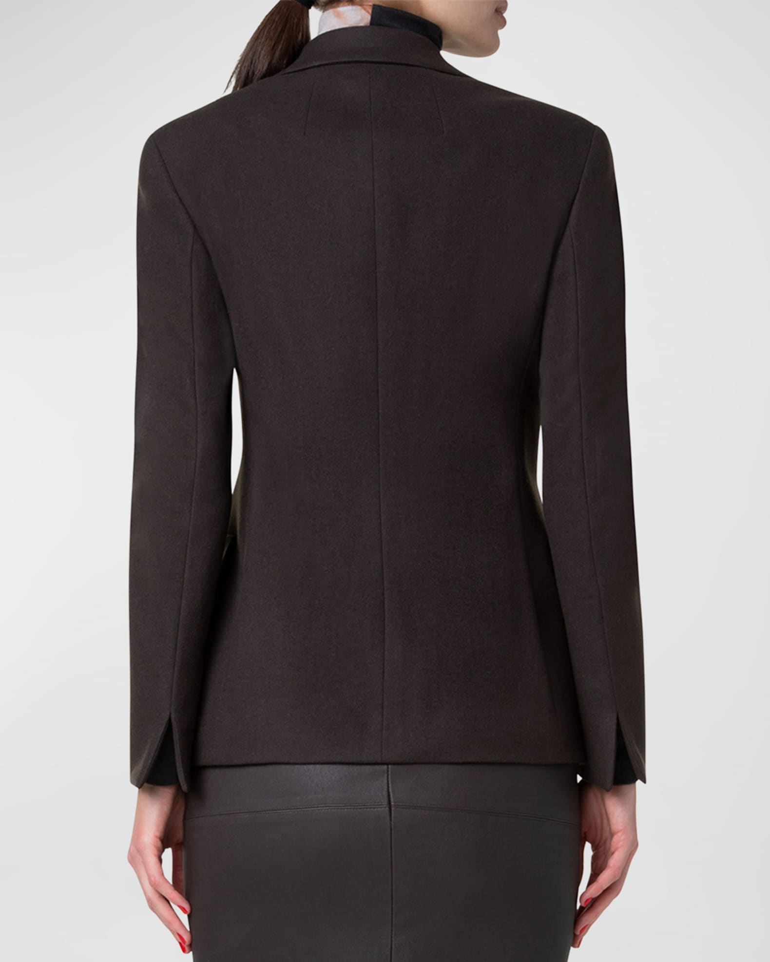 Akris Marvin Cashmere Flannel Double-Breasted Jacket