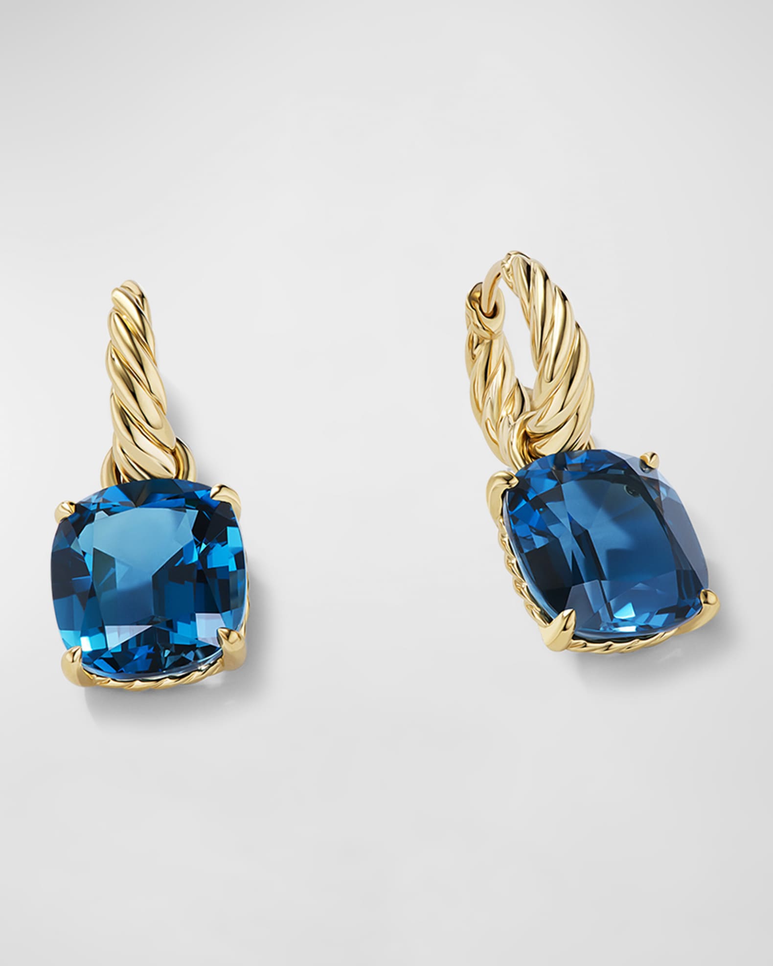 Marbella Hoop Earrings with Gemstone in 18K Gold 1