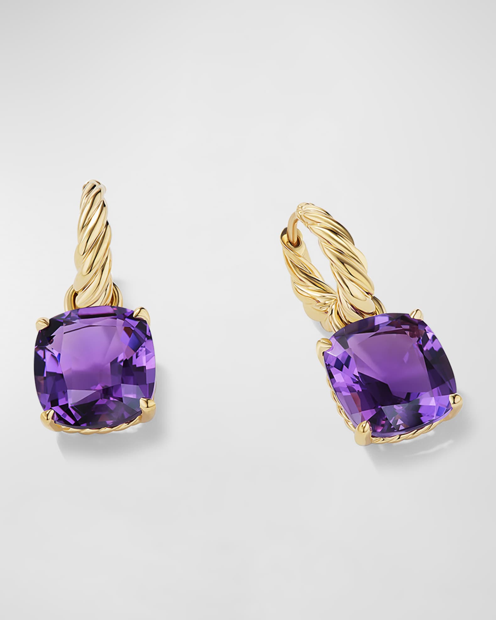 Marbella Hoop Earrings with Gemstone in 18K Gold 1