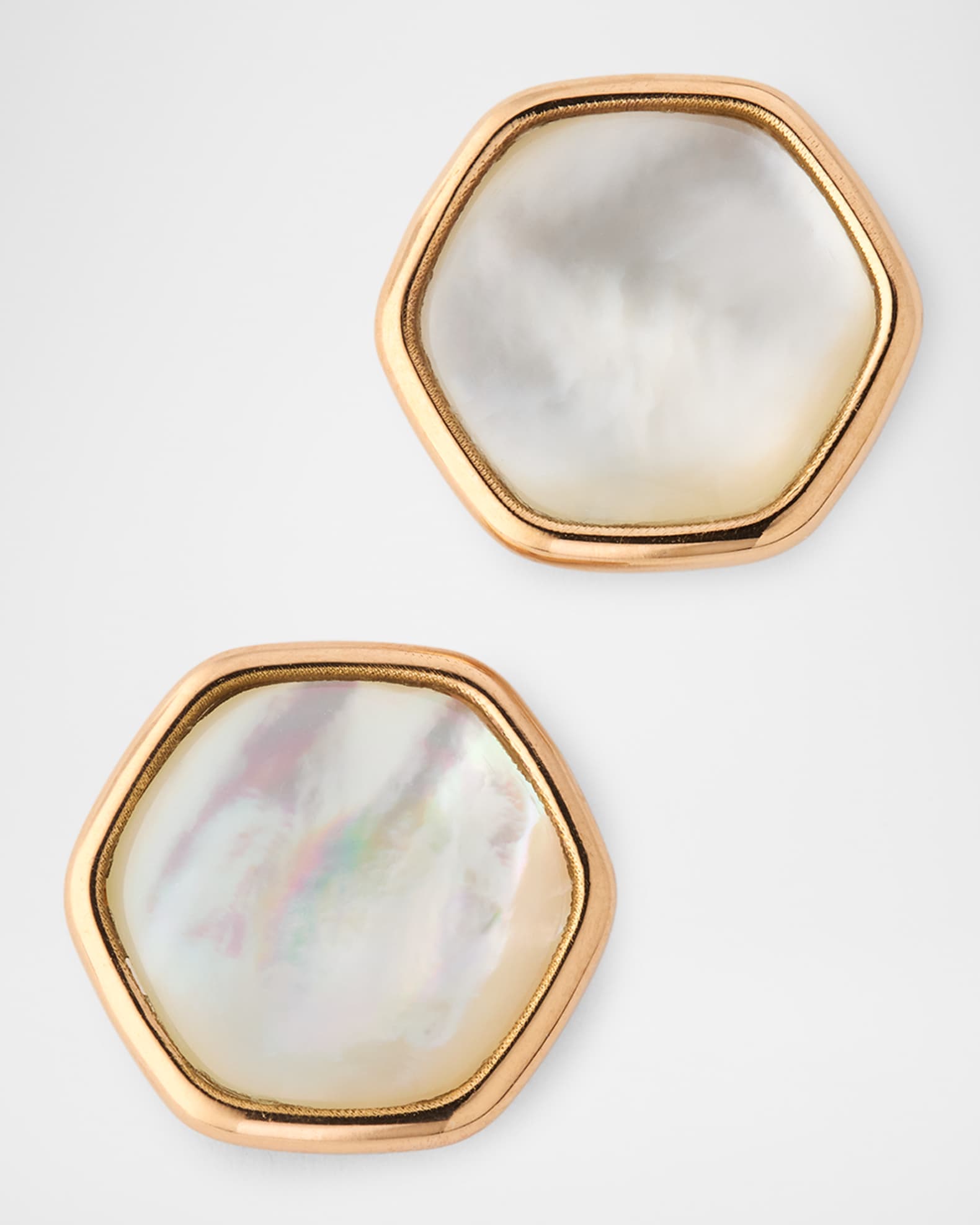 18K Rose Gold Mother-Of-Pearl Stud Earrings 0