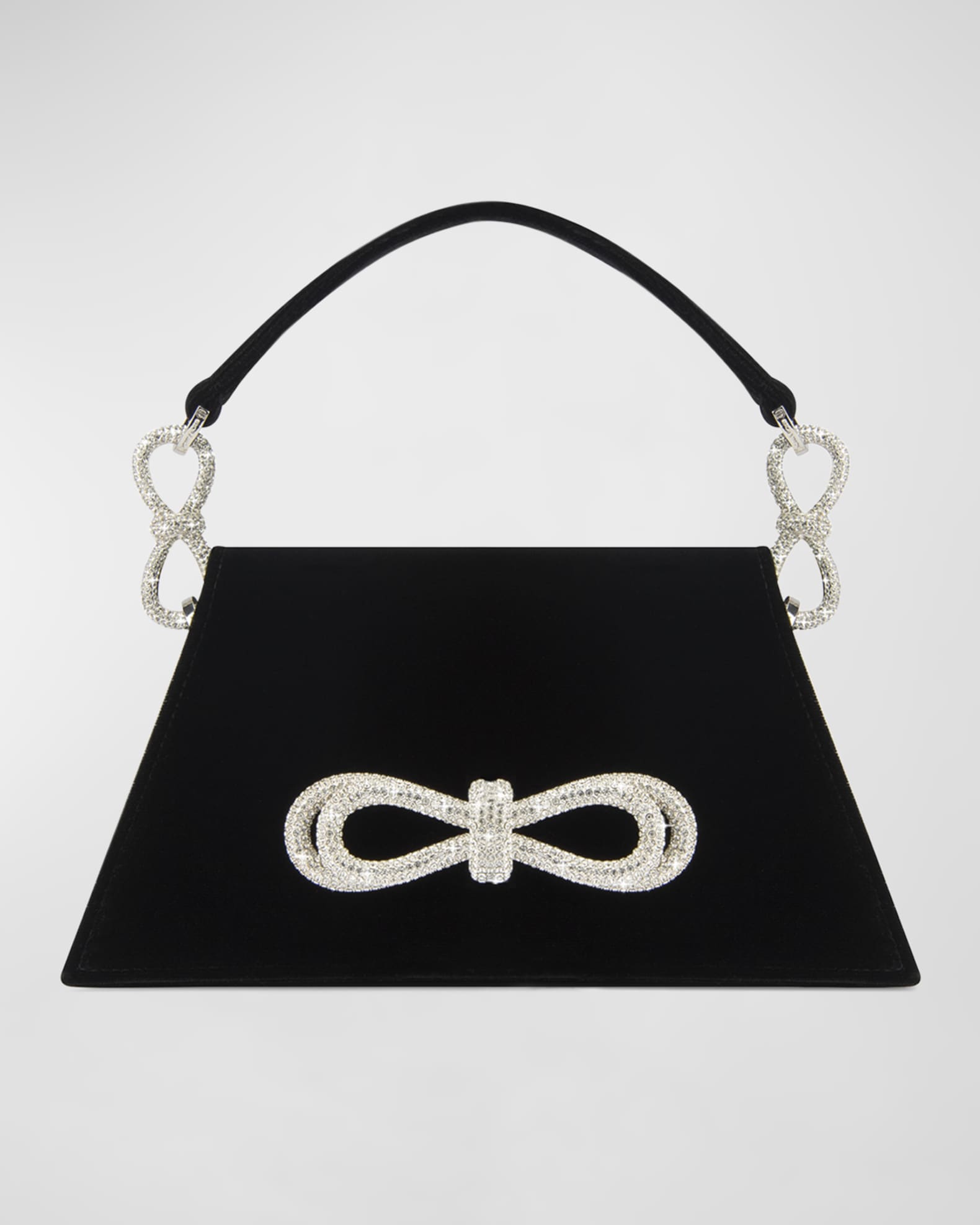Samantha Embellished Bow Velvet Top-Handle Bag 0