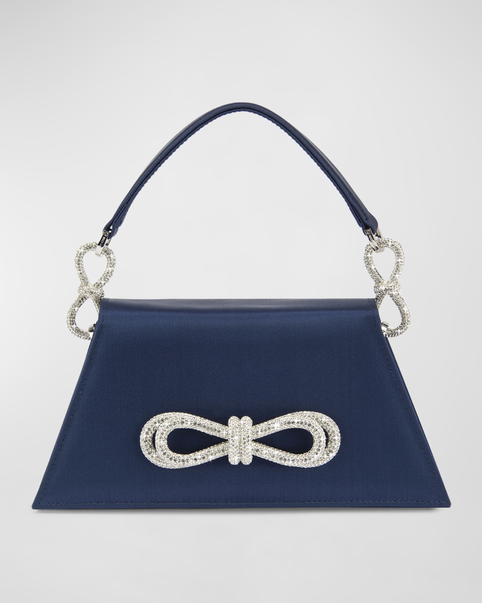 Samantha Embellished Bow Satin Top-Handle Bag 0