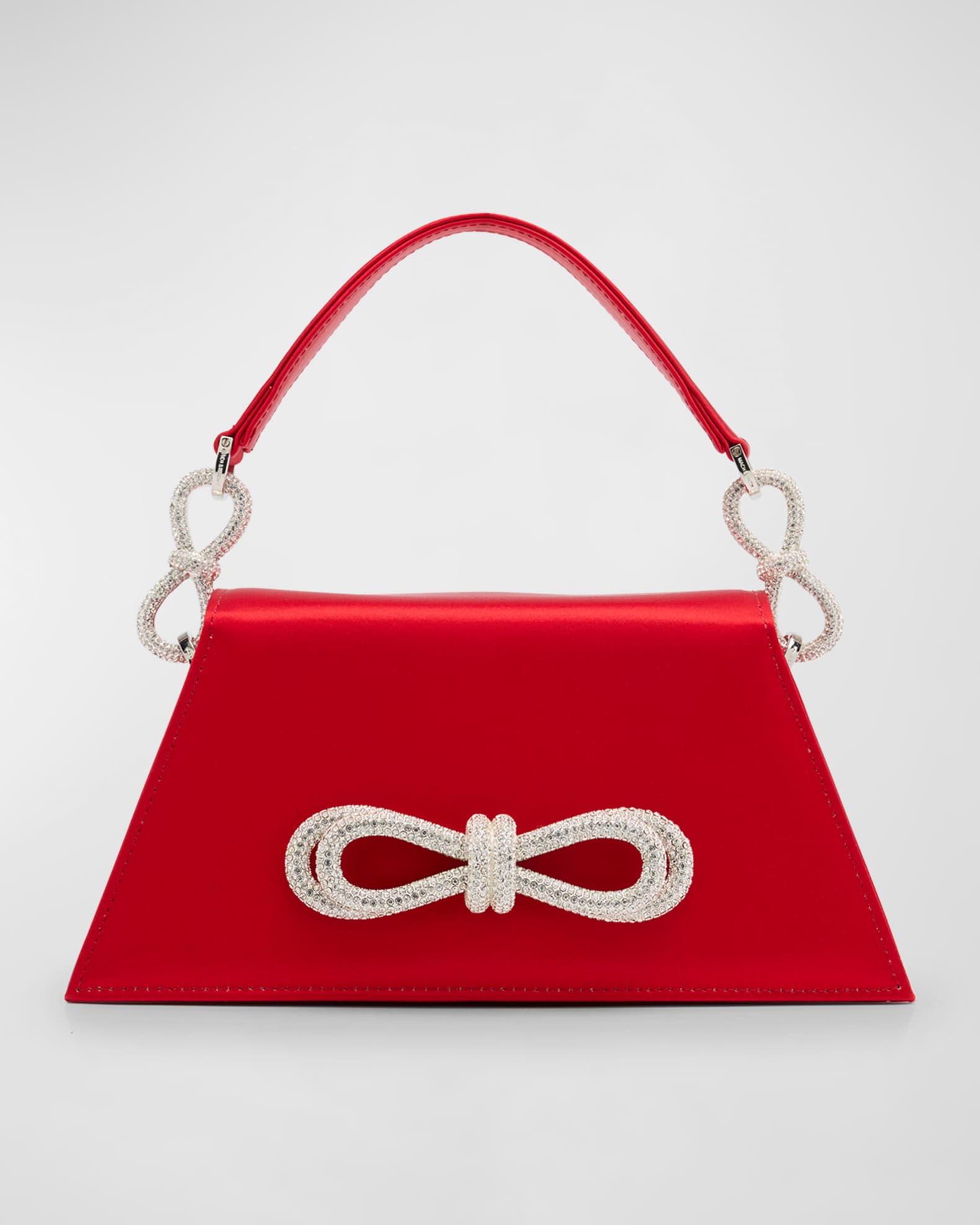 MACH & MACH Samantha Double Bow Satin Top-Handle Bag