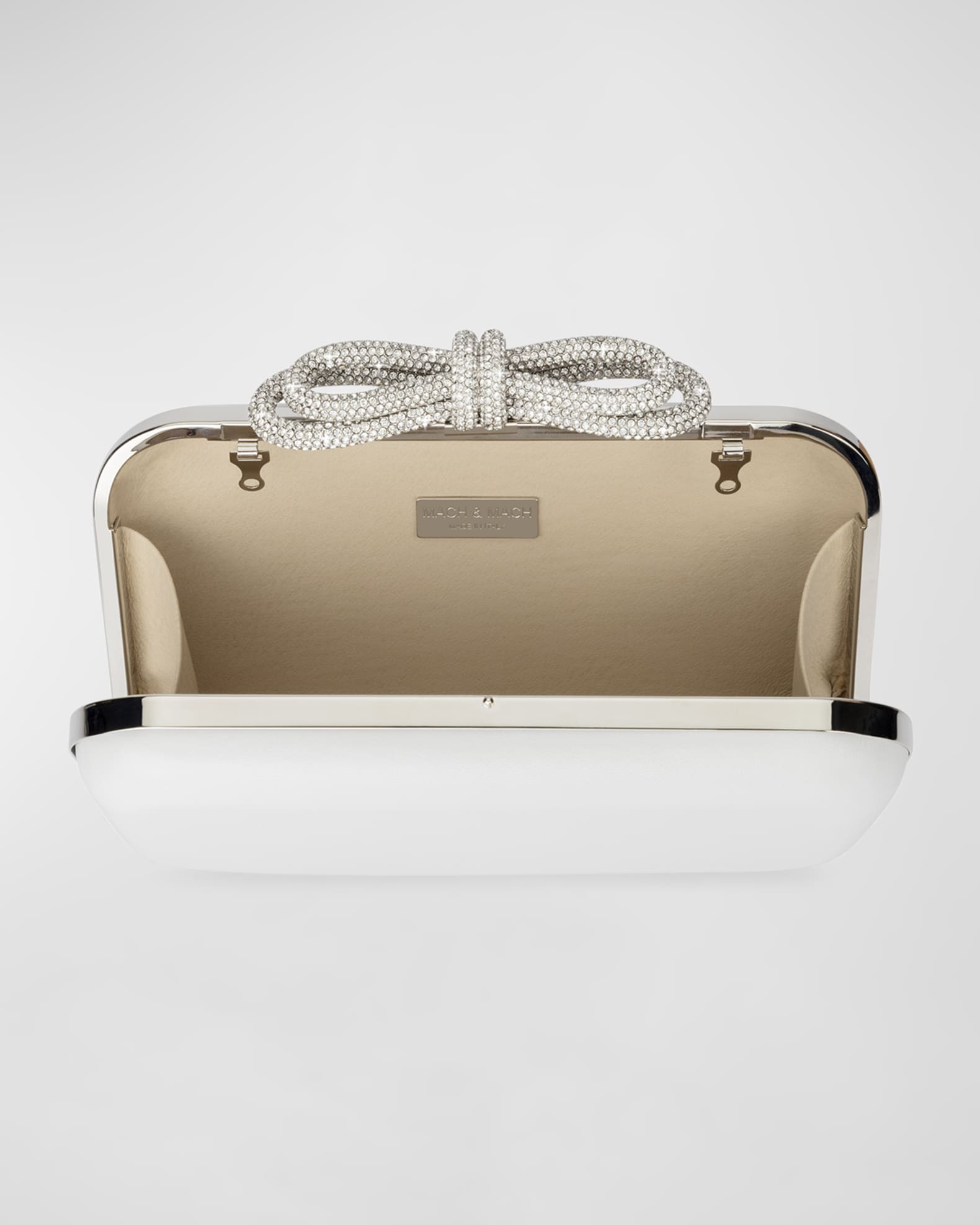 Embellished Bow Leather Clutch Bag 1