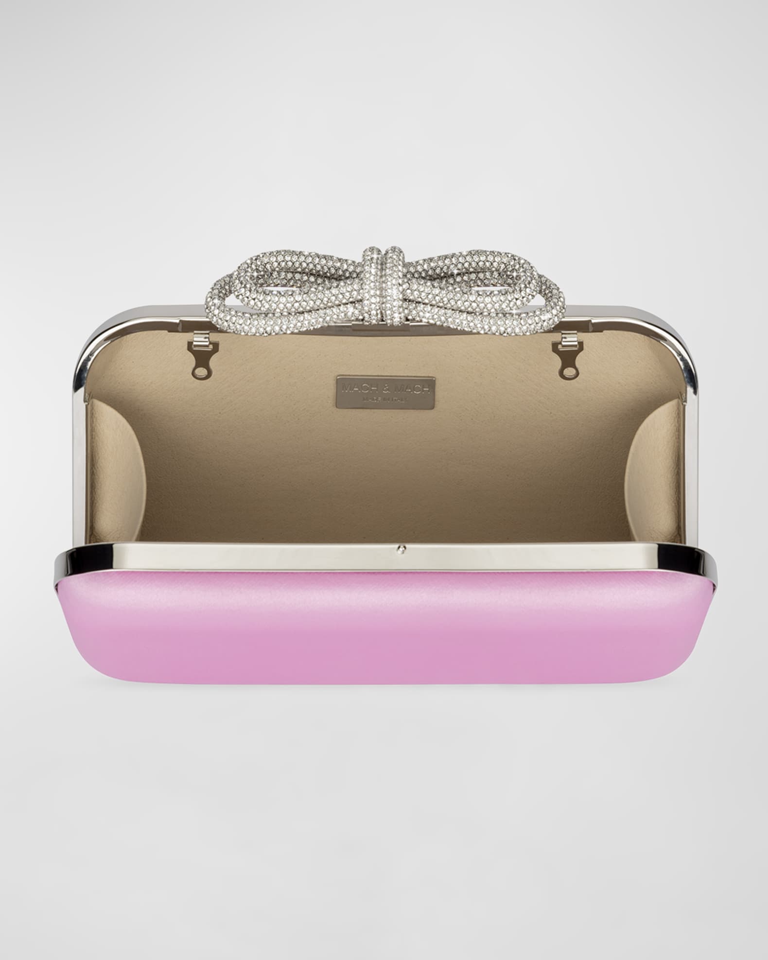 Embellished Bow Satin Clutch Bag 1
