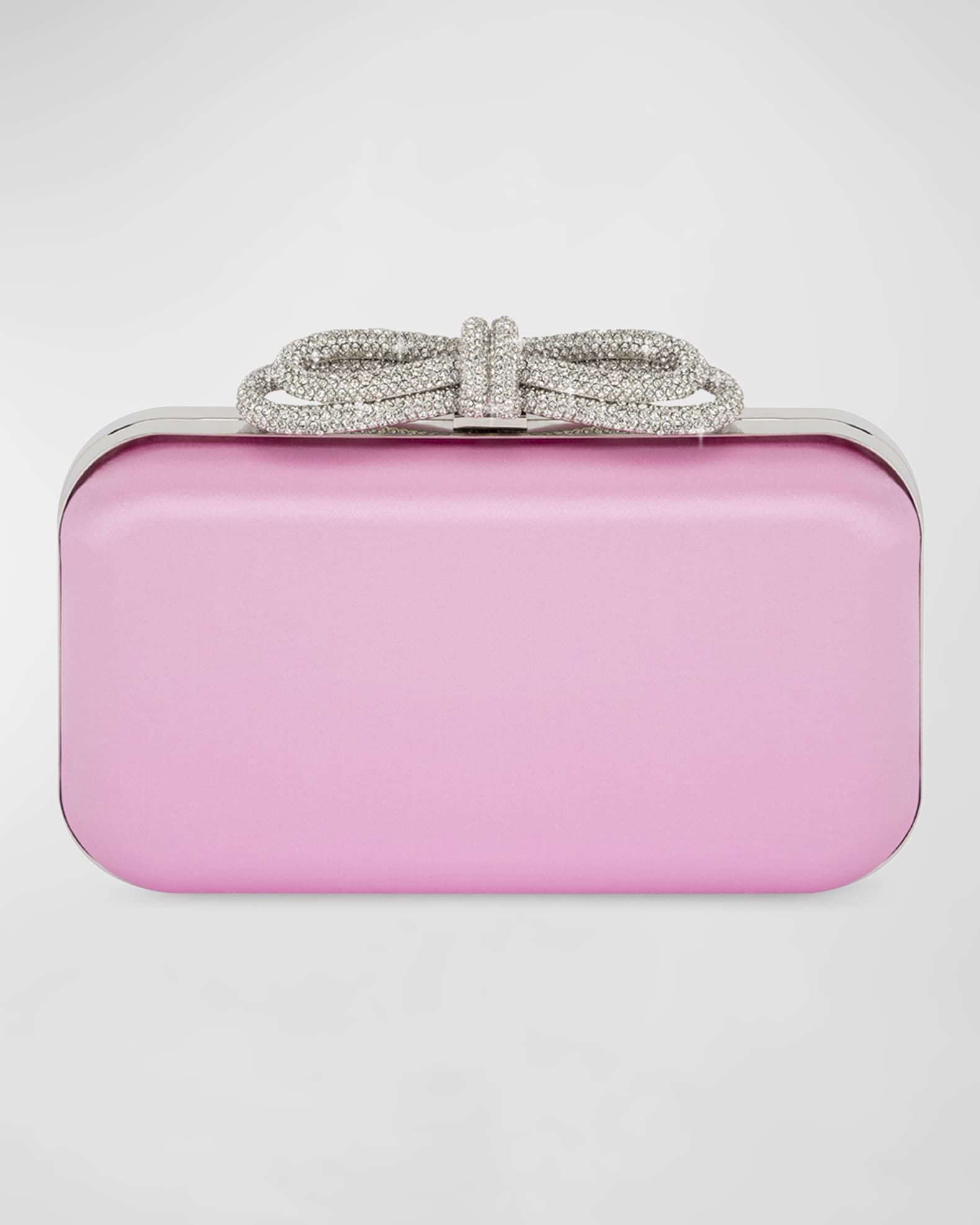 Embellished Bow Satin Clutch Bag 0