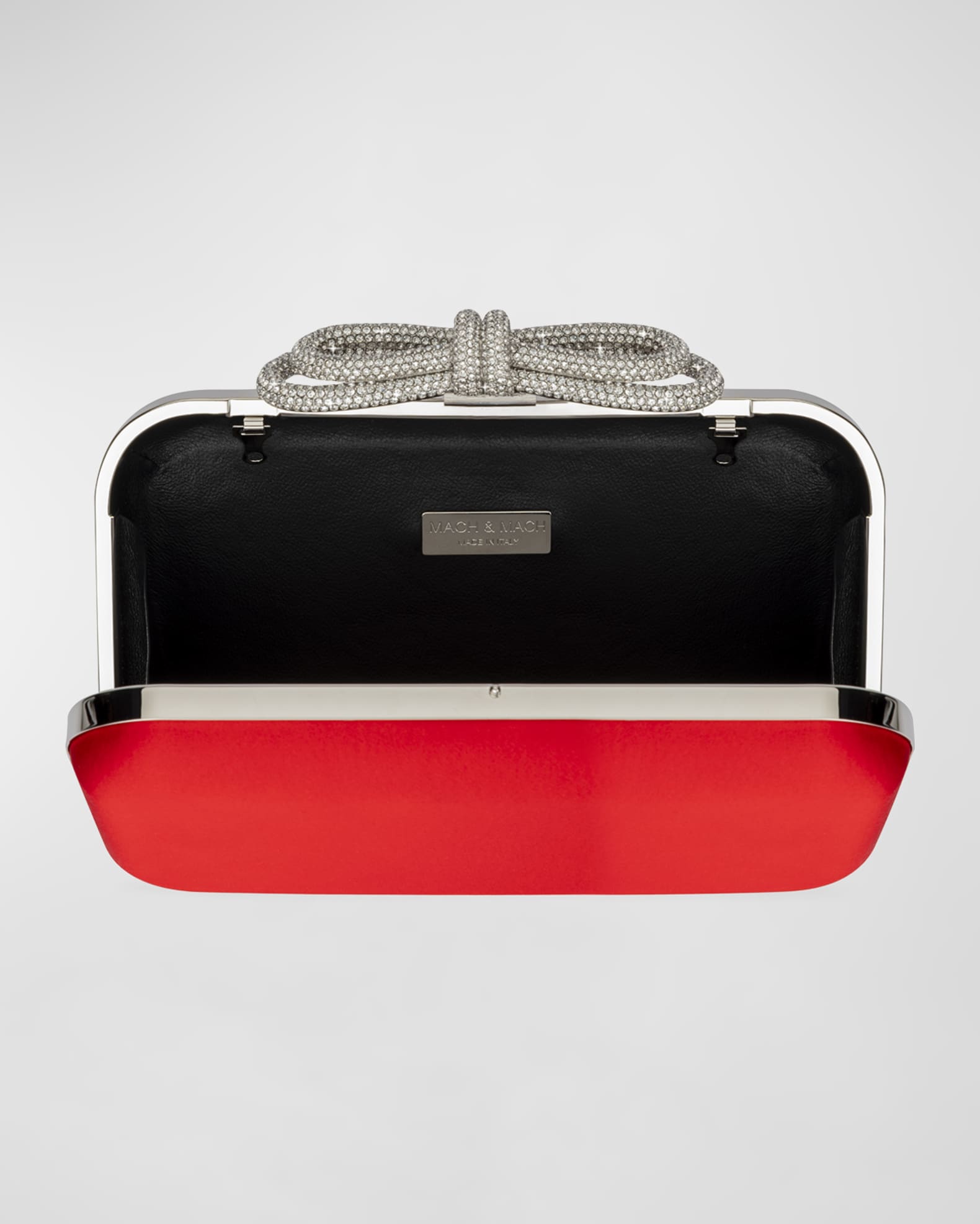 Embellished Bow Satin Clutch Bag 1