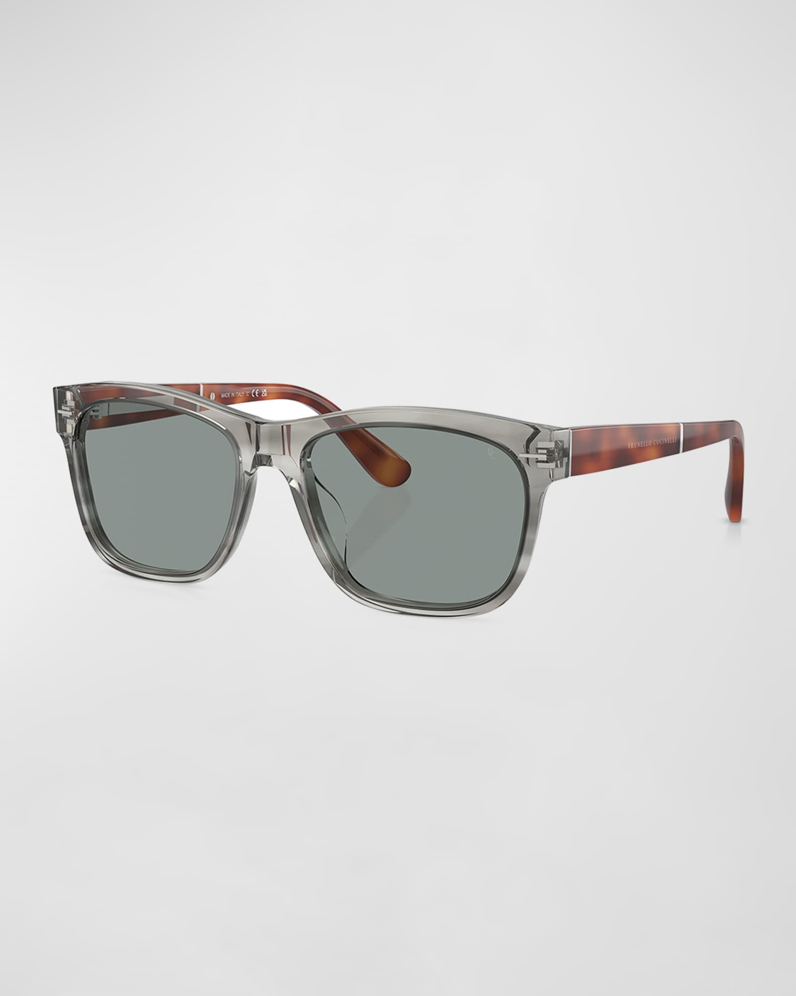 Brunello Cucinelli Men's Acetate Square Sunglasses