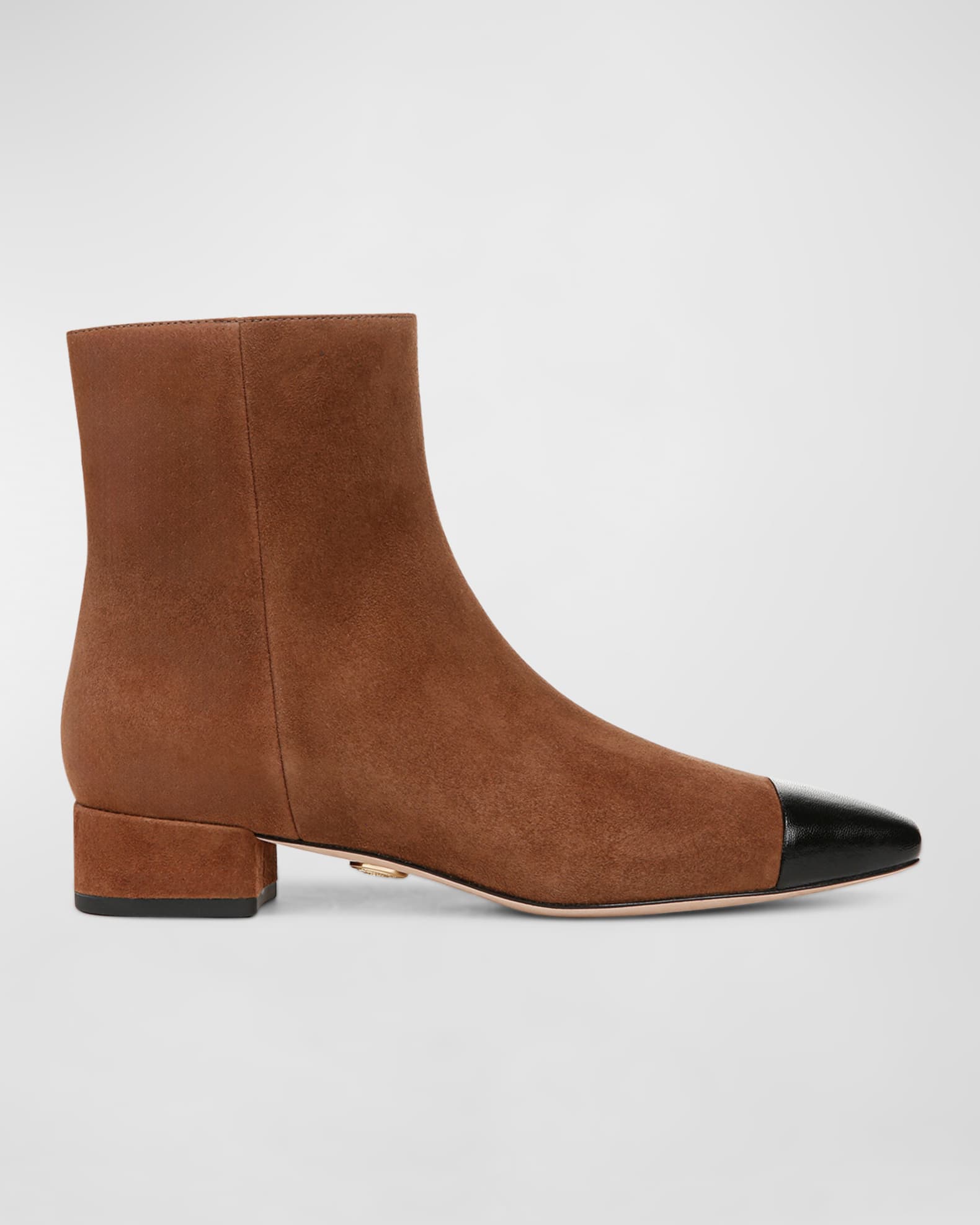 Veronica Beard Cecile Cap Toe Zip Suede Booties Neiman Marcus