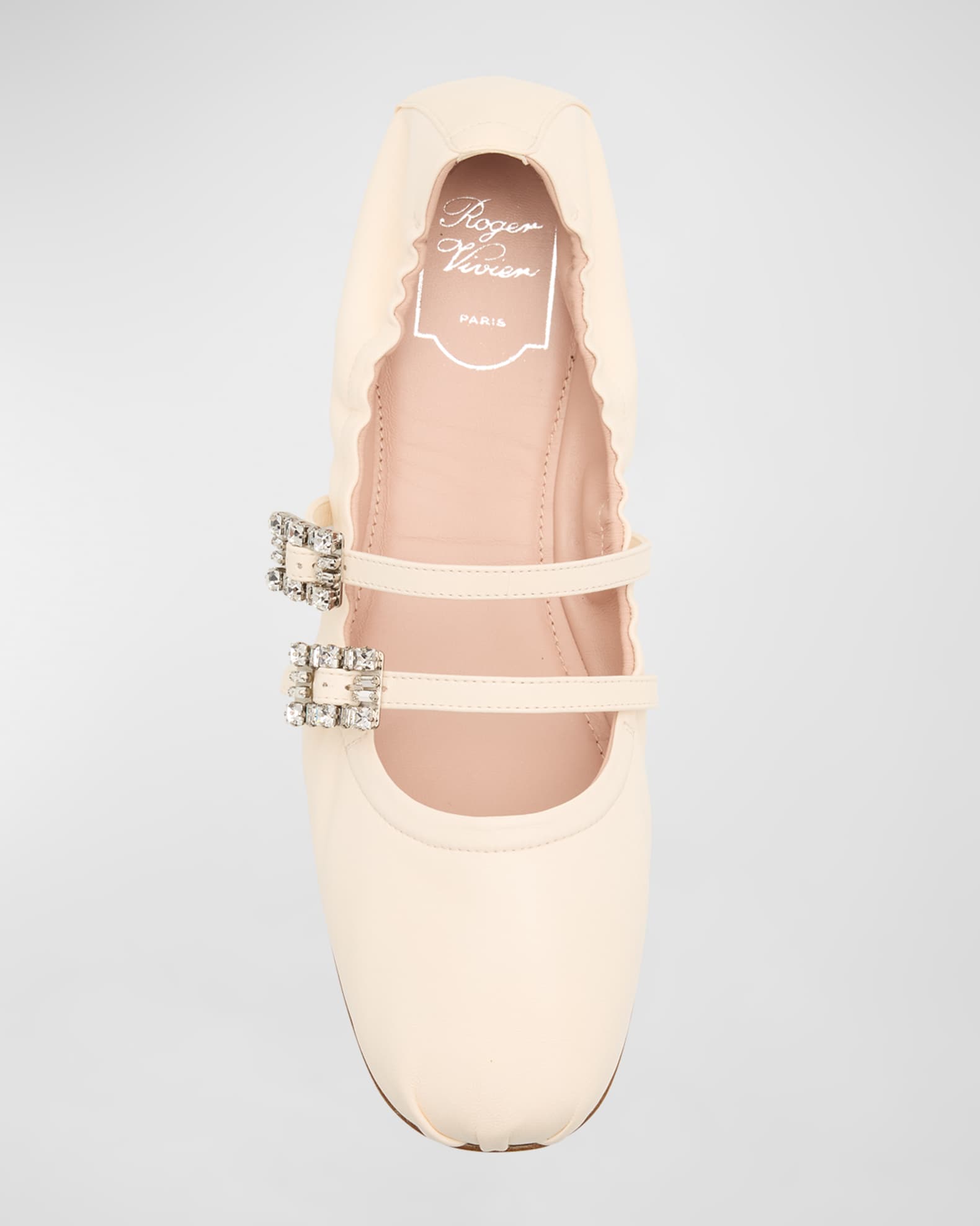 フラットシューズ ROGER VIVIER MINI STRAP STRASS LEATHER BALLET FLATS 0400021163666_CREAM?wid=600&