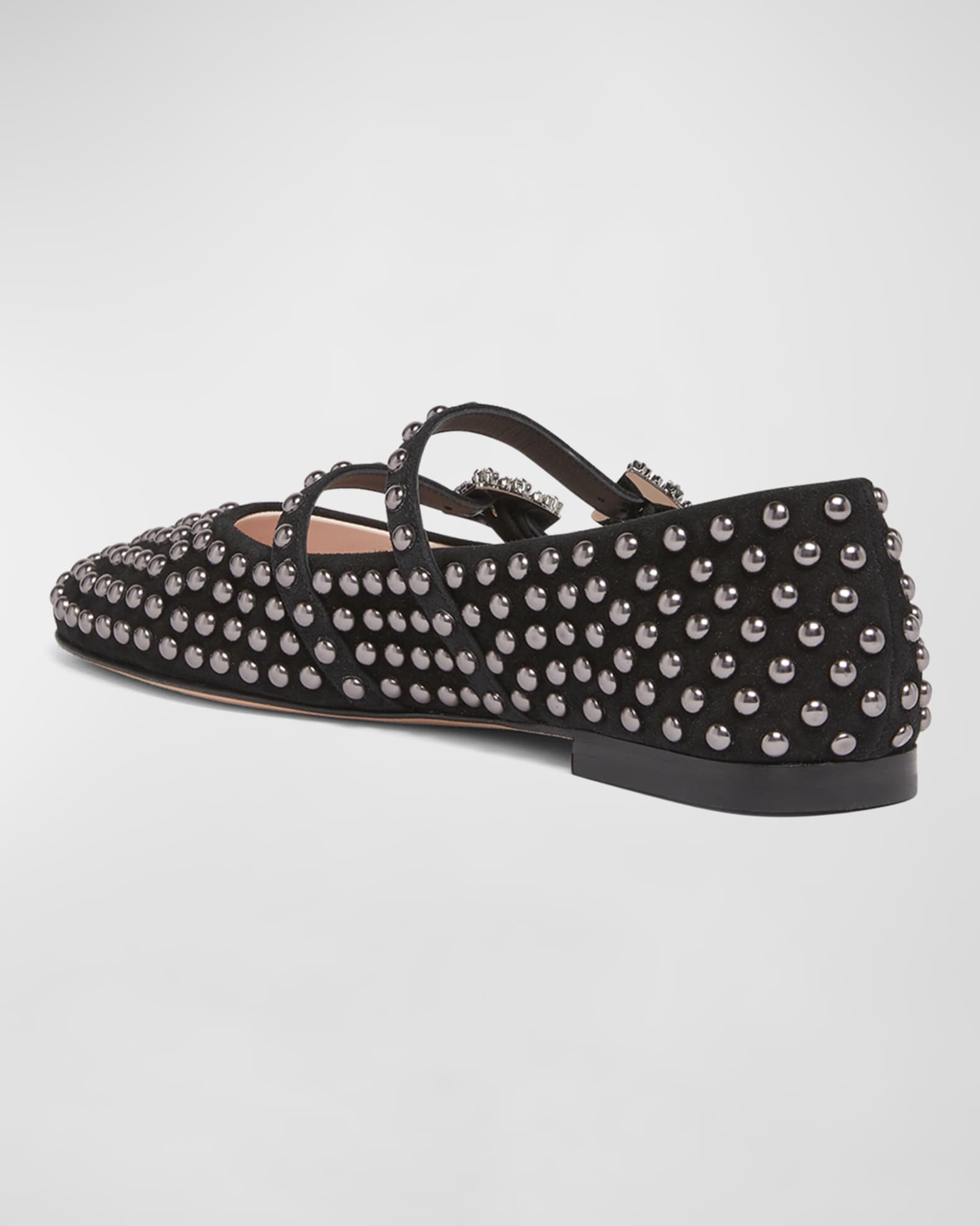 Studded Dual Buckle Ballerina Flats 1