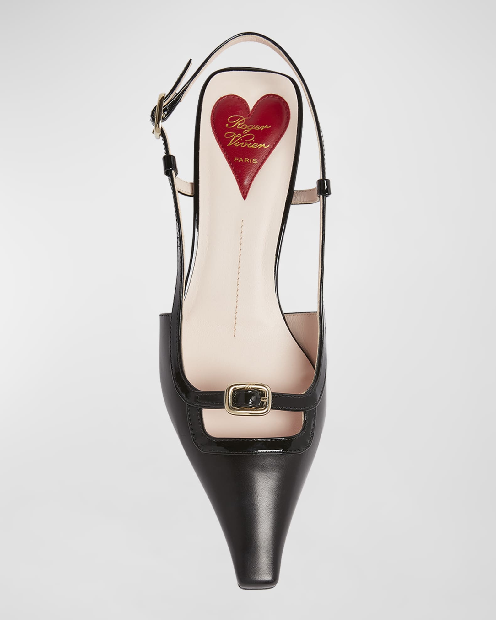 Roger Vivier Mixed Leather Mini Buckle Slingback Pumps Roger Vivier Mixed Leather Mini Buckle Slingback Pumps