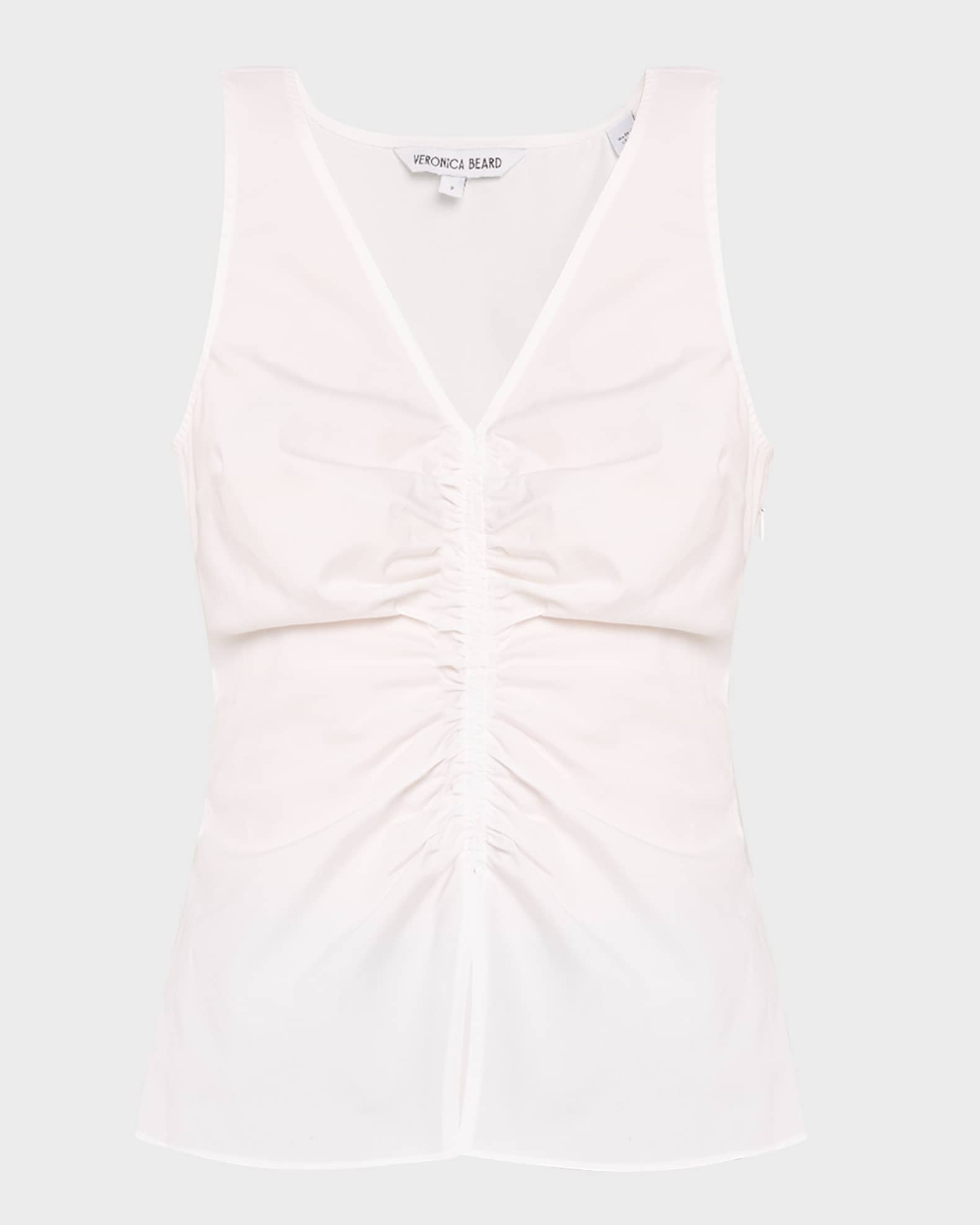 Veronica Beard Oya Tailored Stretch Cotton Tank Top