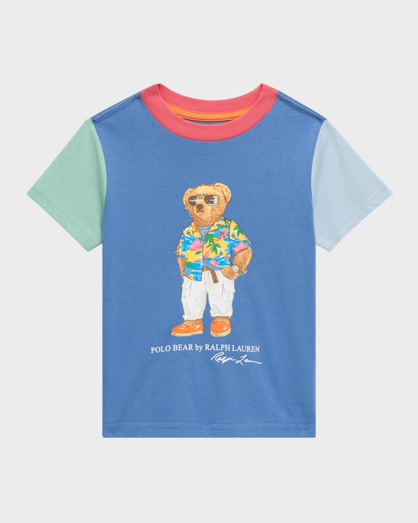 Ralph Lauren Childrenswear Boy's Colorblocked Polo Bear T-Shirt, Size 2-7