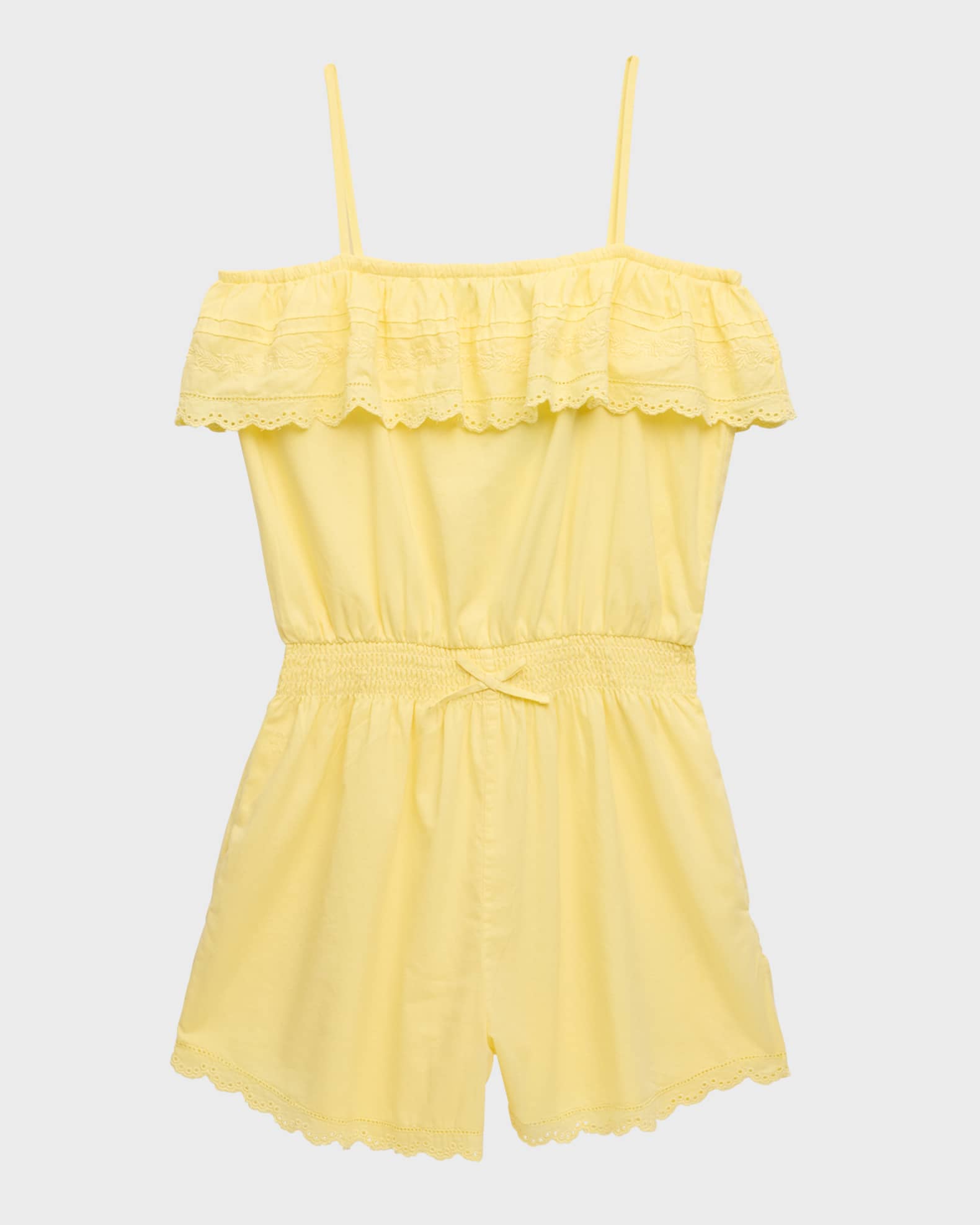 Ralph Lauren Childrenswear Girl's Eyelet Embroidered Romper, Size 2-6X