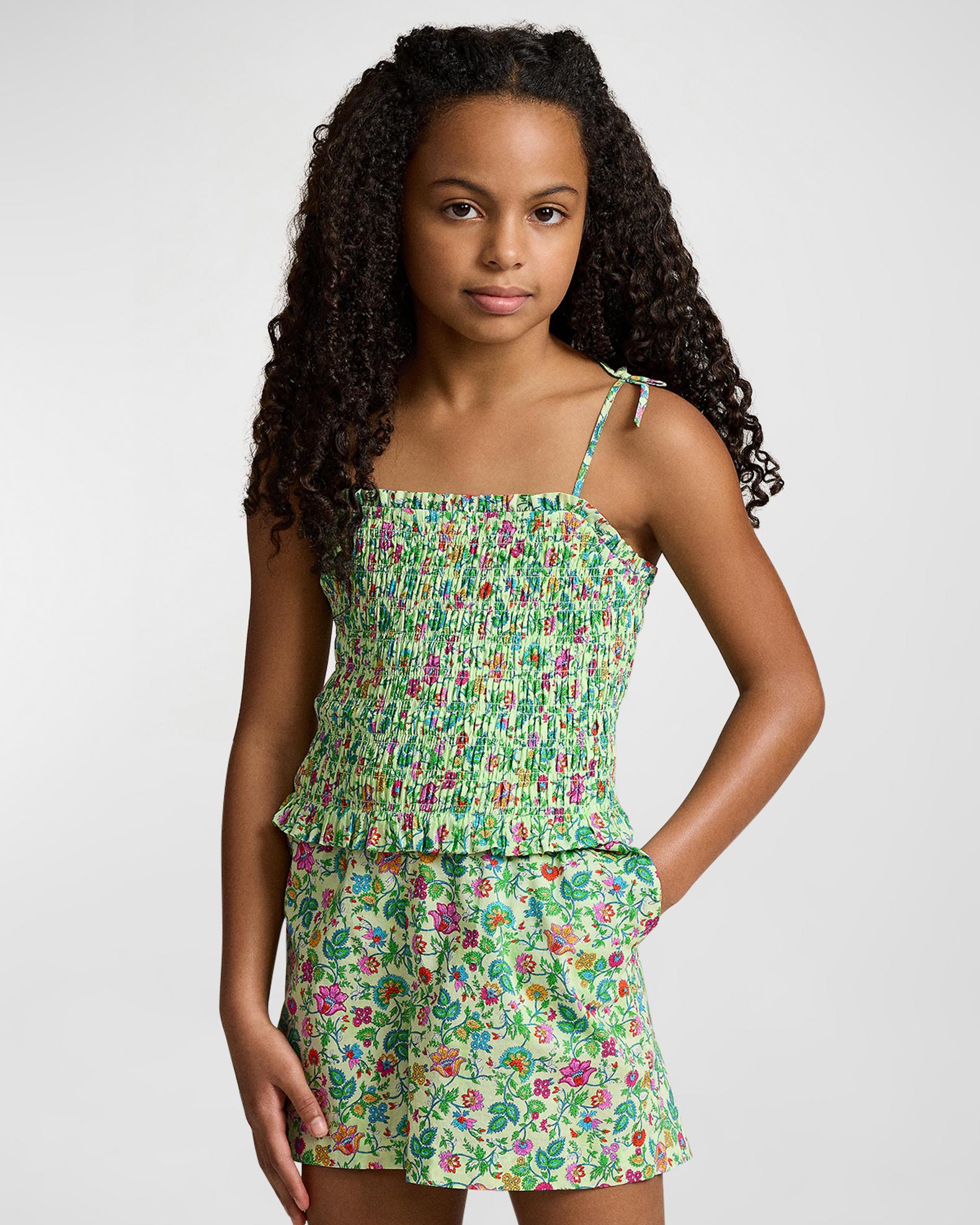 Girl's Smocked Floral Romper | Neiman Marcus