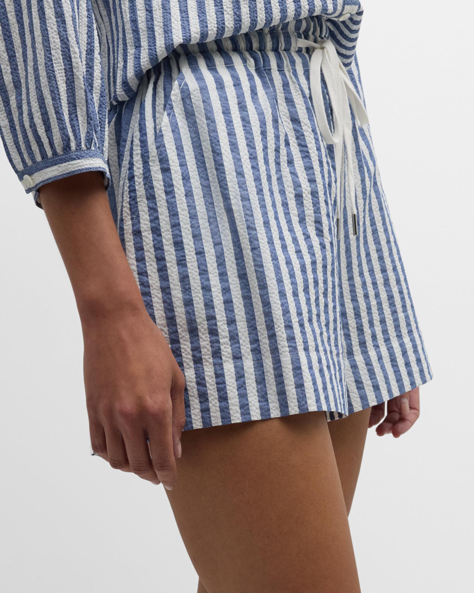 Veronica Beard Tijana Stripe Drawstring Shorts | Neiman Marcus