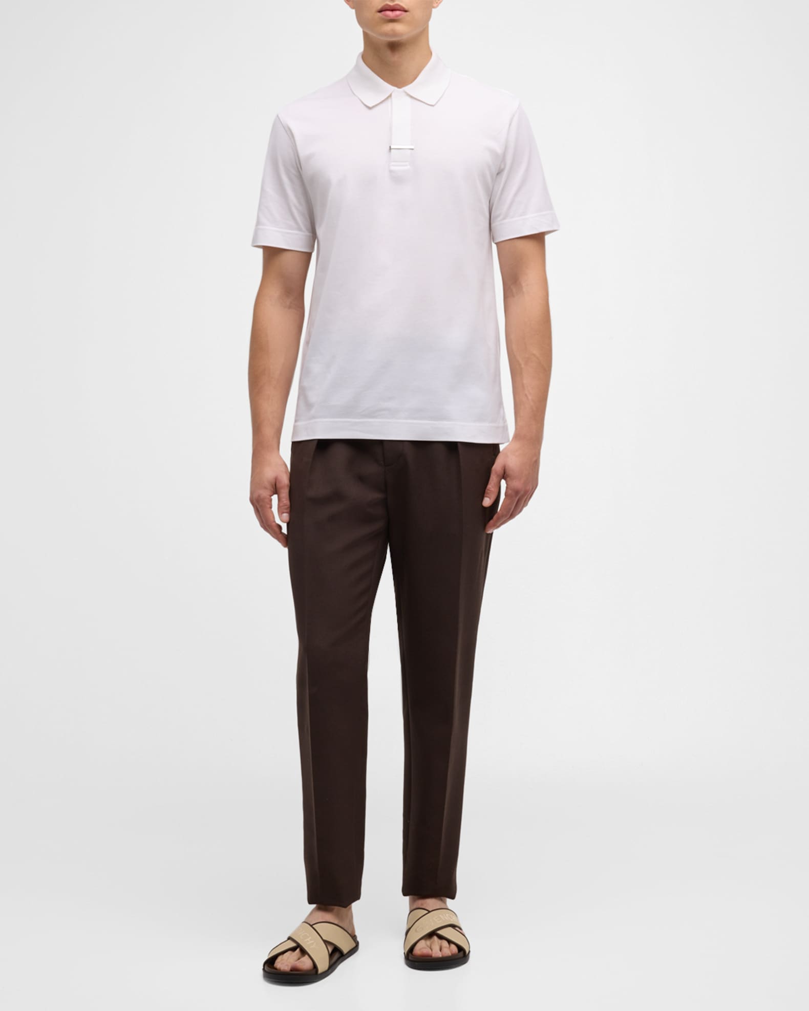 Men's Classic Polo Shirt with Tie Clip 1