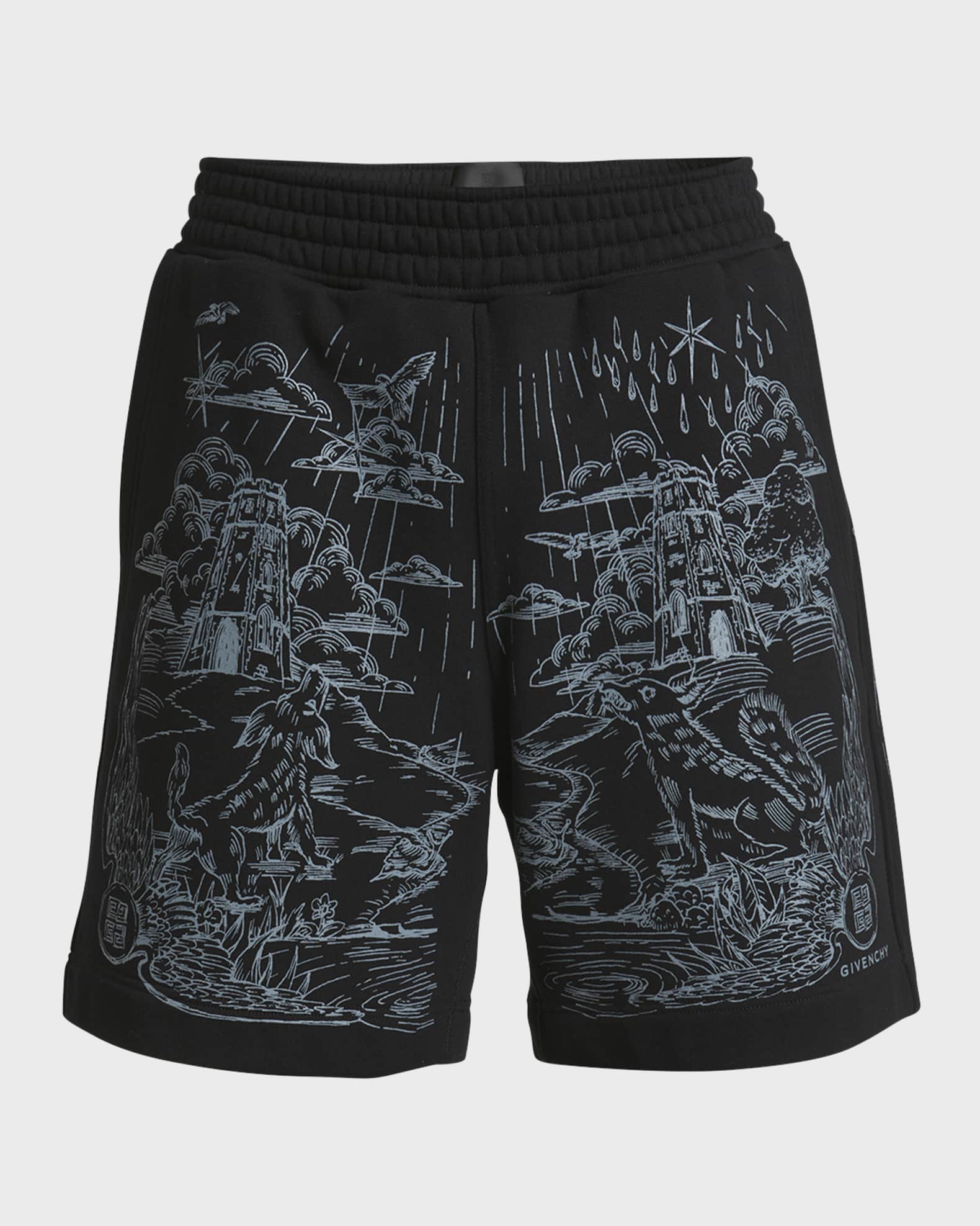 Givenchy Men s Artwork Cotton Shorts Neiman Marcus