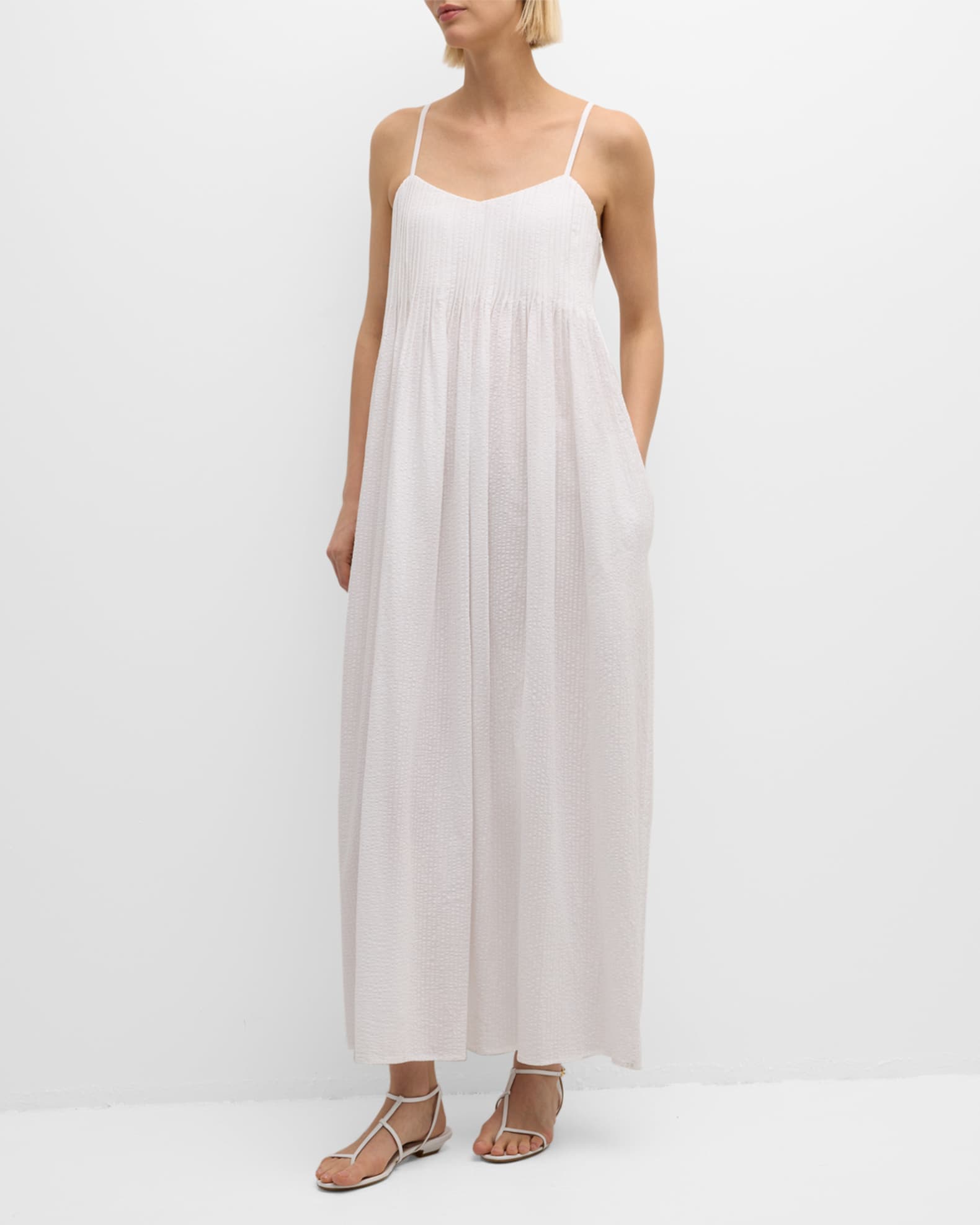 Viv Pintuck Seersucker Maxi Dress 1
