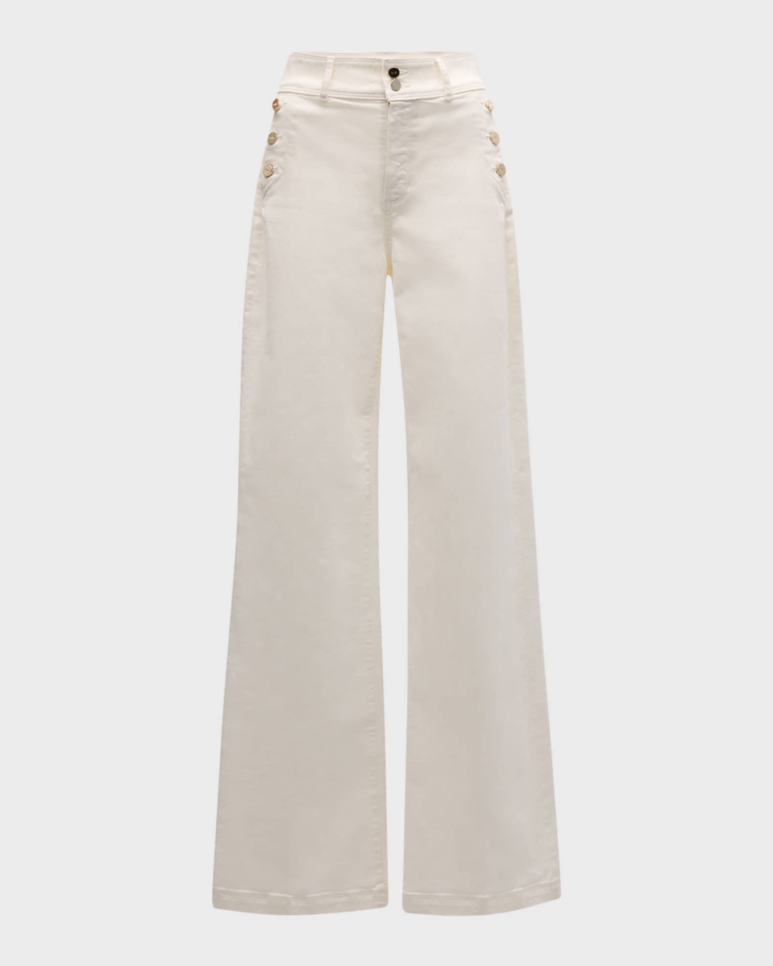 PAIGE Aubrey Straight Double-Button Jeans