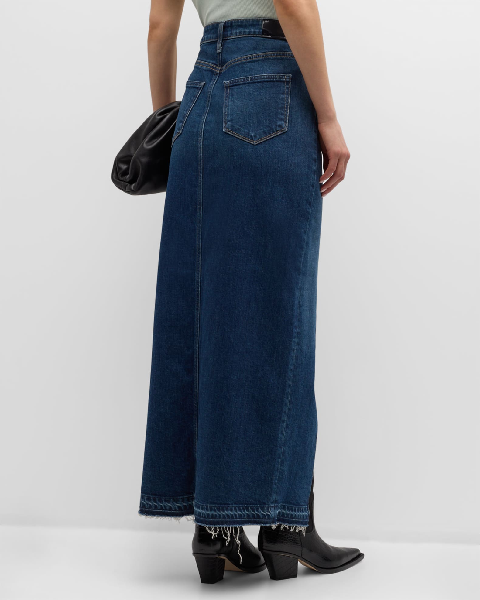 PAIGE Angela Denim Maxi Skirt | Neiman Marcus
