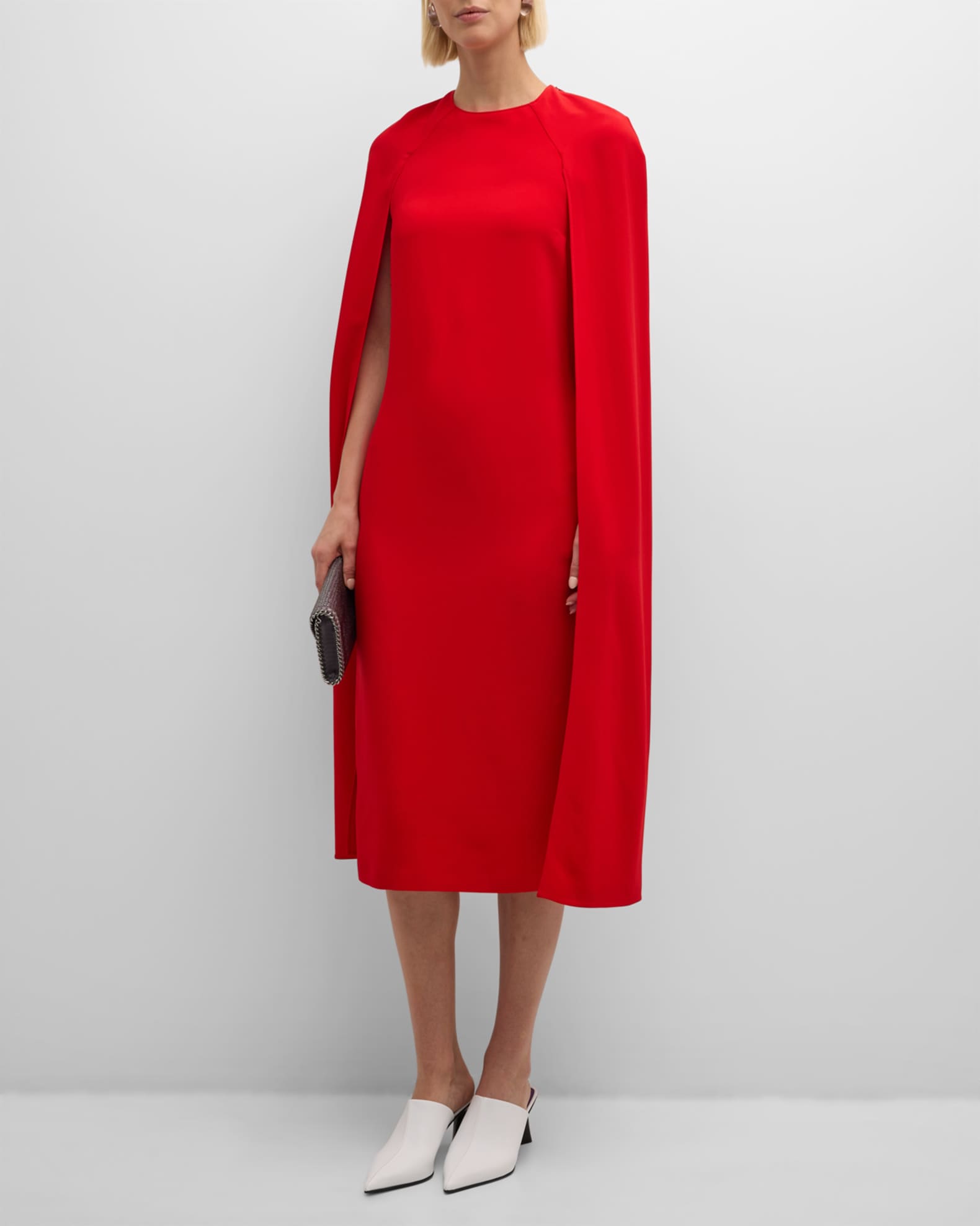 The Stella Cape Plus Size Midi Dress - Red