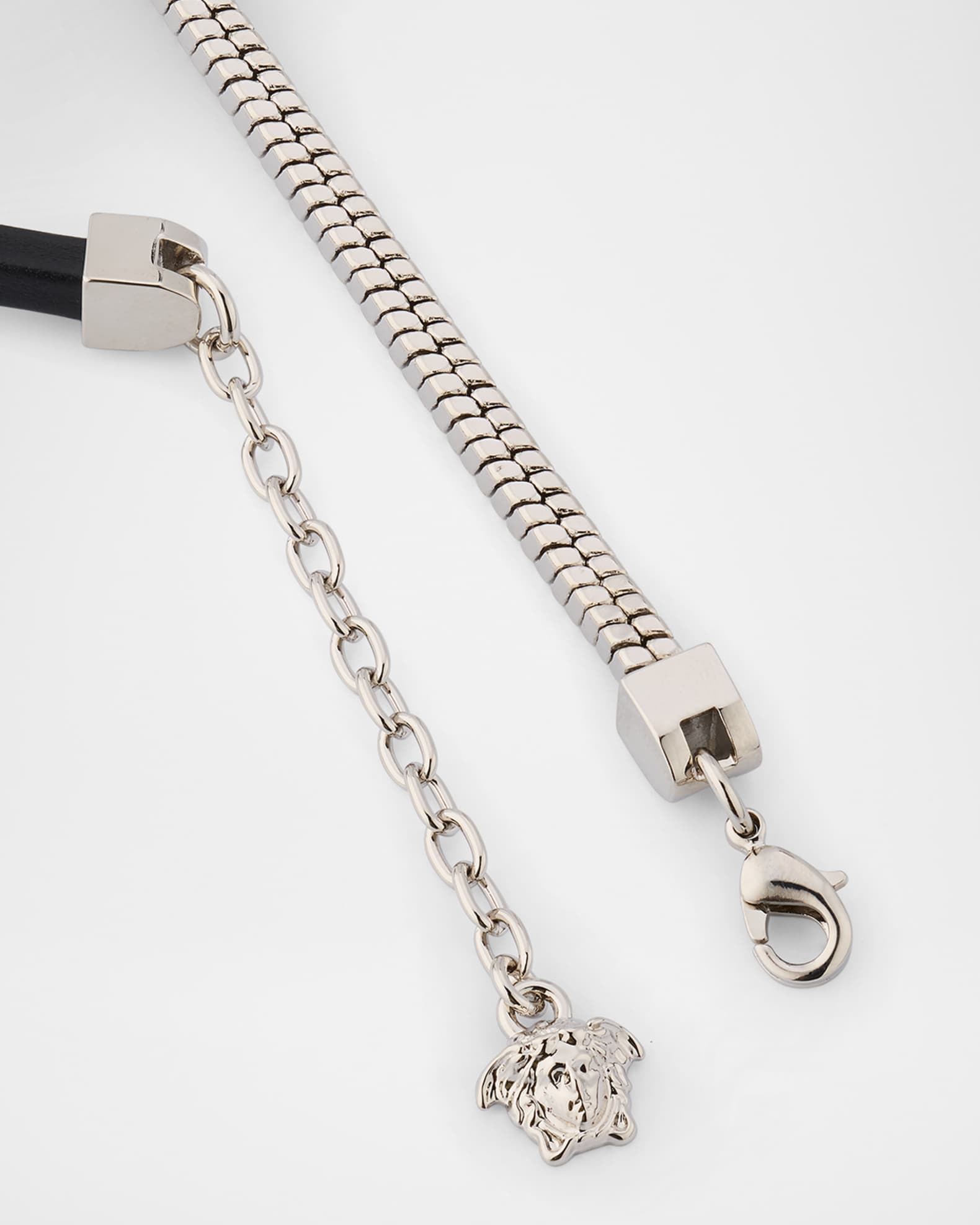 Versace Men's Metal and Leather Bracelet | Neiman Marcus