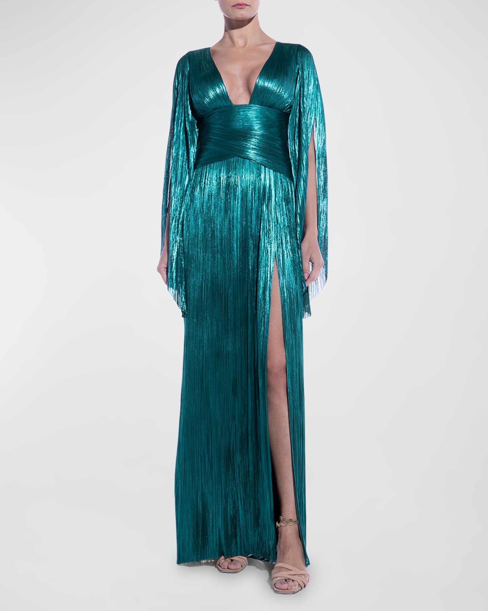 Neiman marcus long sleeve evening gowns 2025