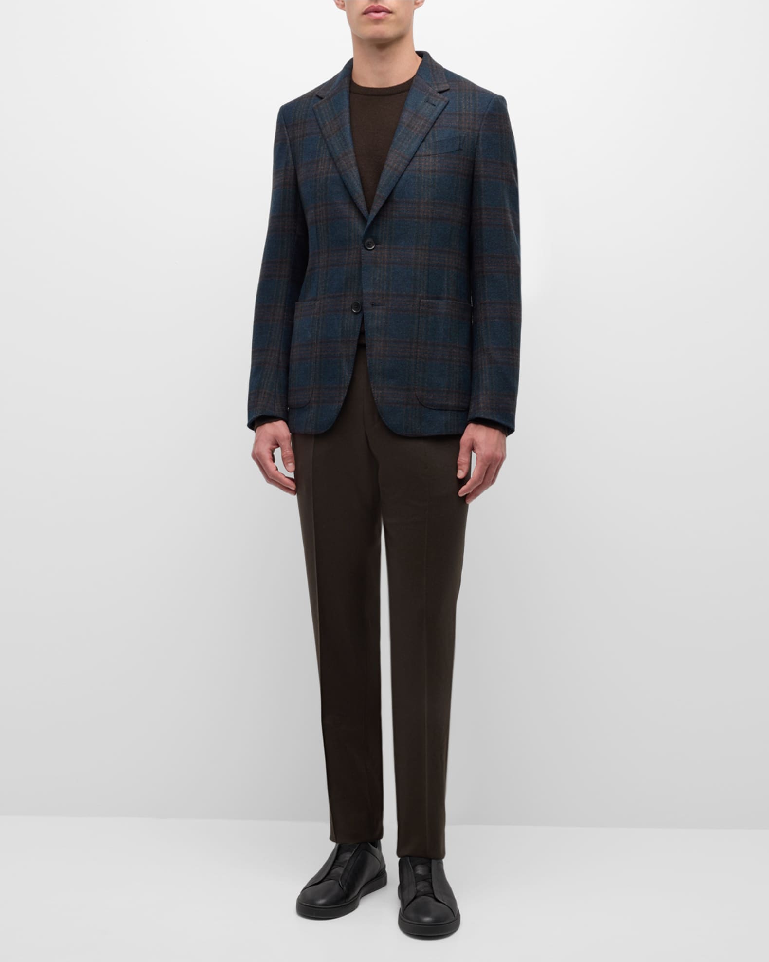 Men's Wool-Cashmere Plaid Sport Coat 1