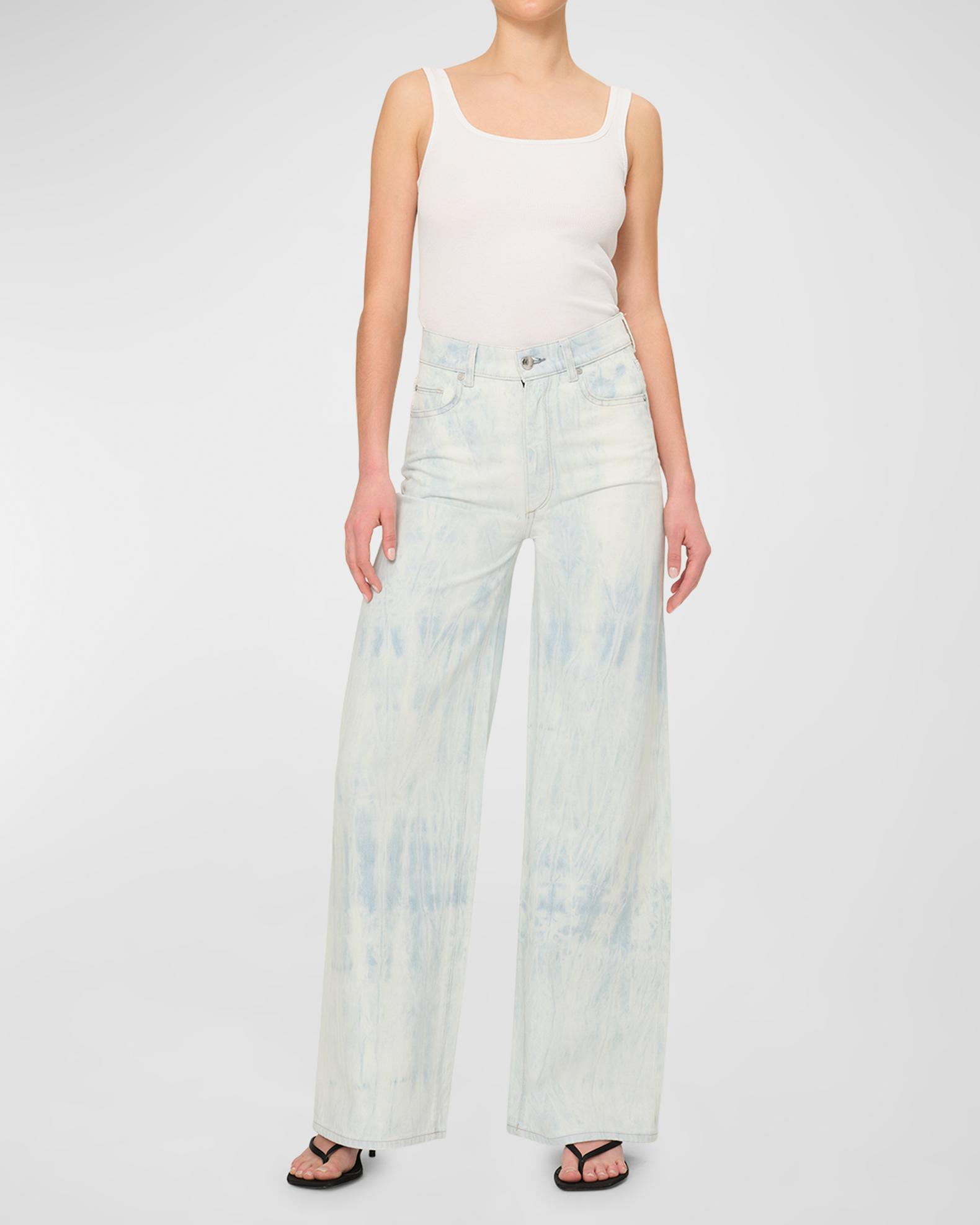 DL1961 Hepburn Wide Leg Jeans In Jet Stream | Bloomingdale's