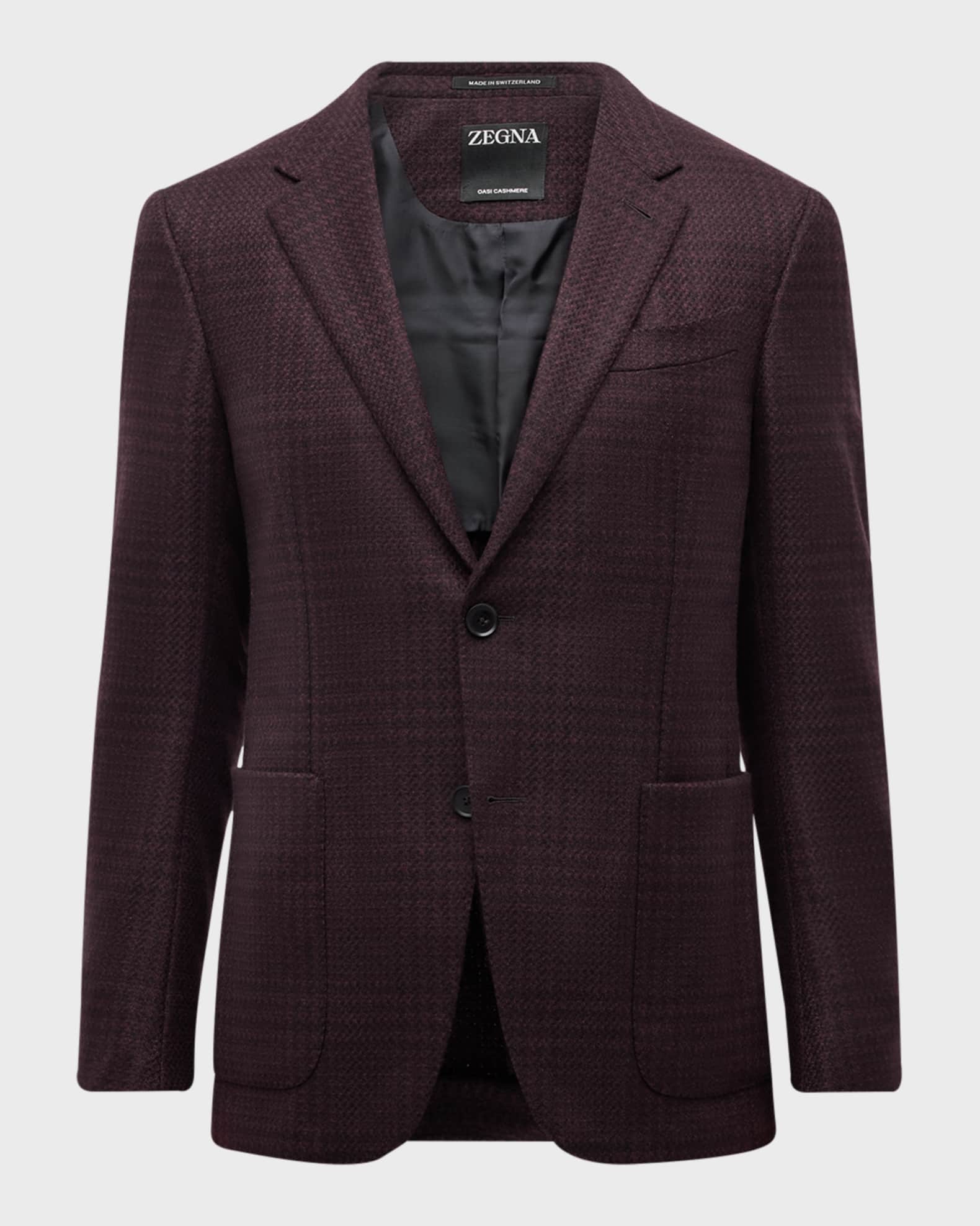 Men's Cashmere Large Plaid Sport Coat 0