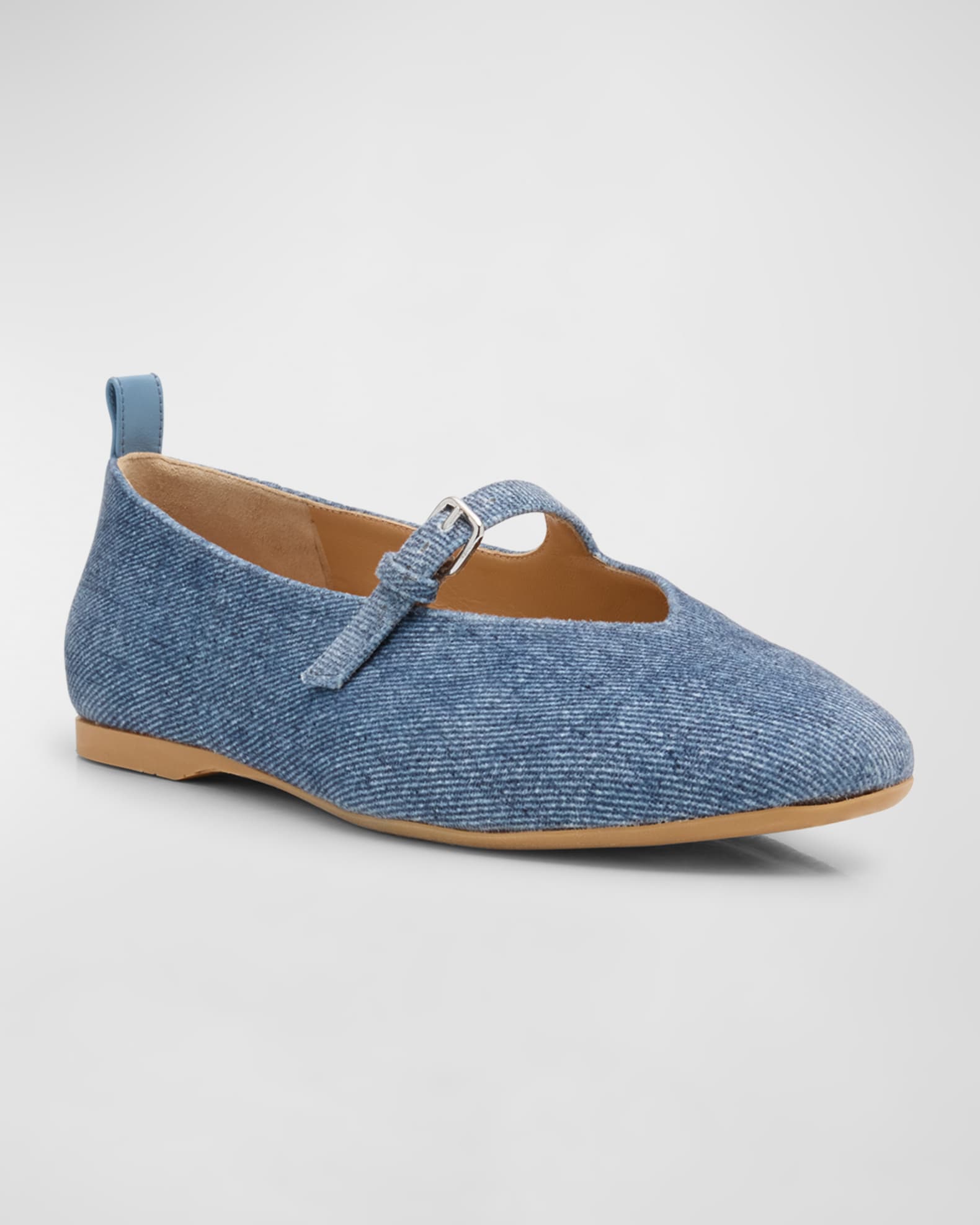 Denim Mary Jane Ballerina Flats 1