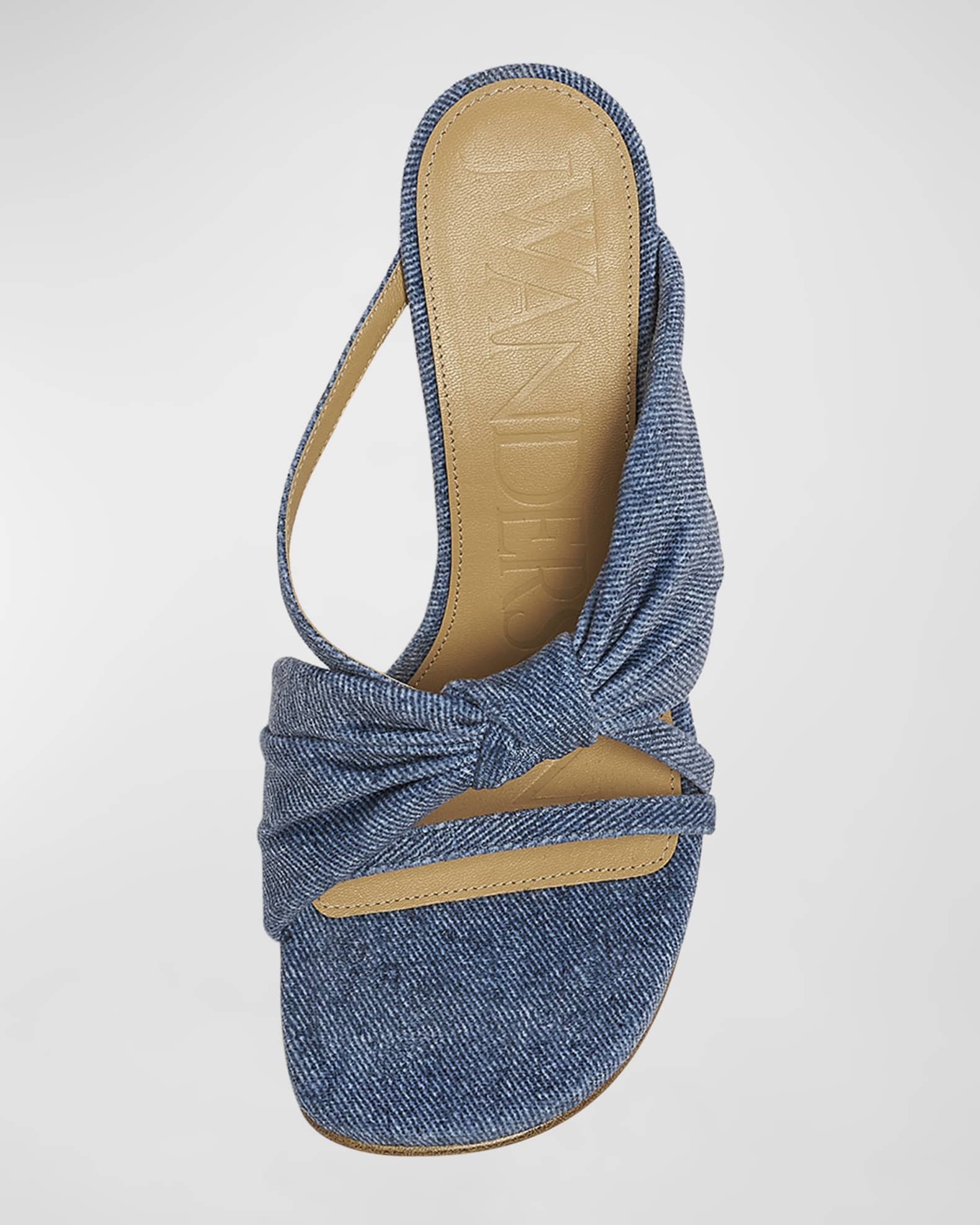 Denim slides with bow on sale