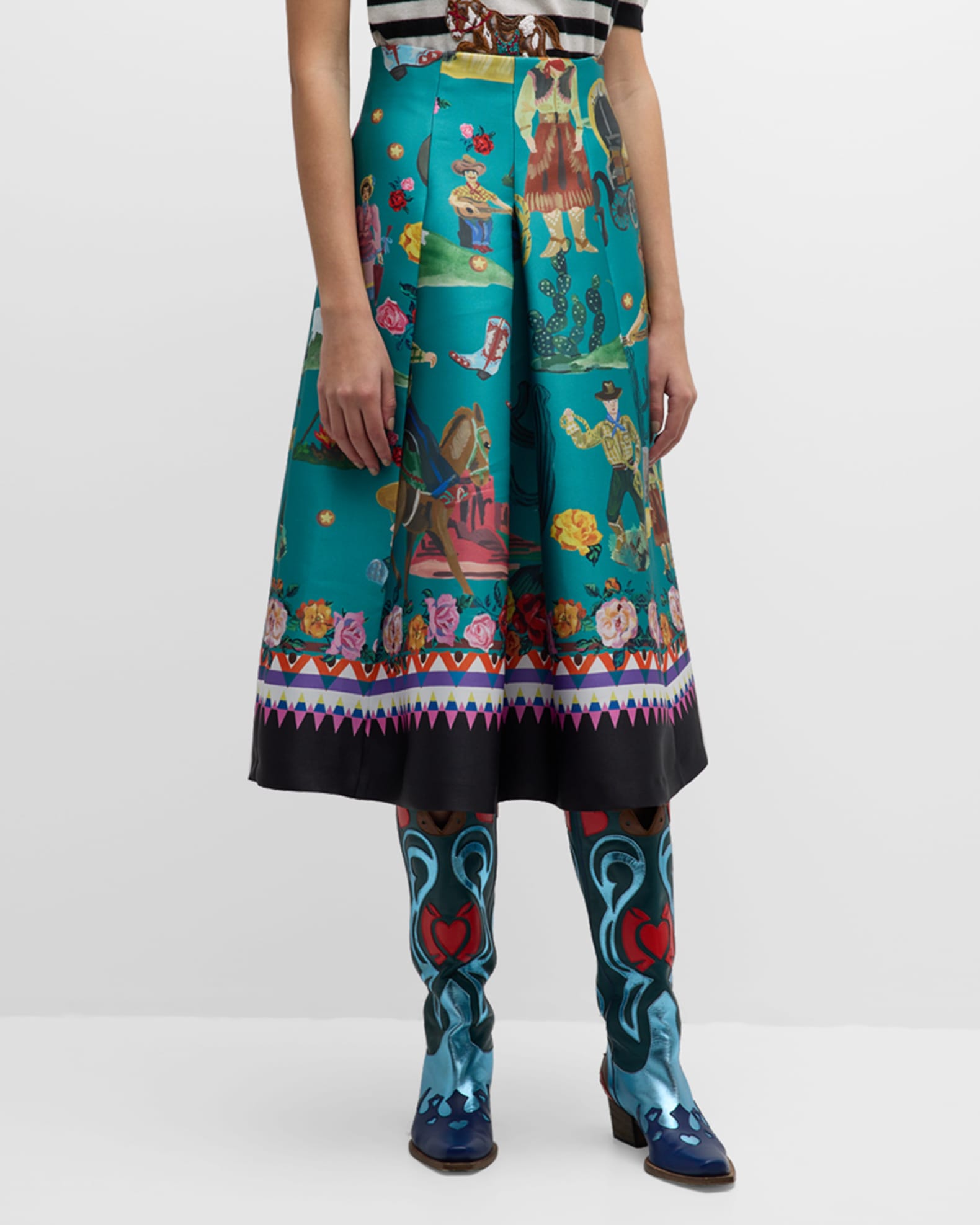 Western midi skirt hot sale