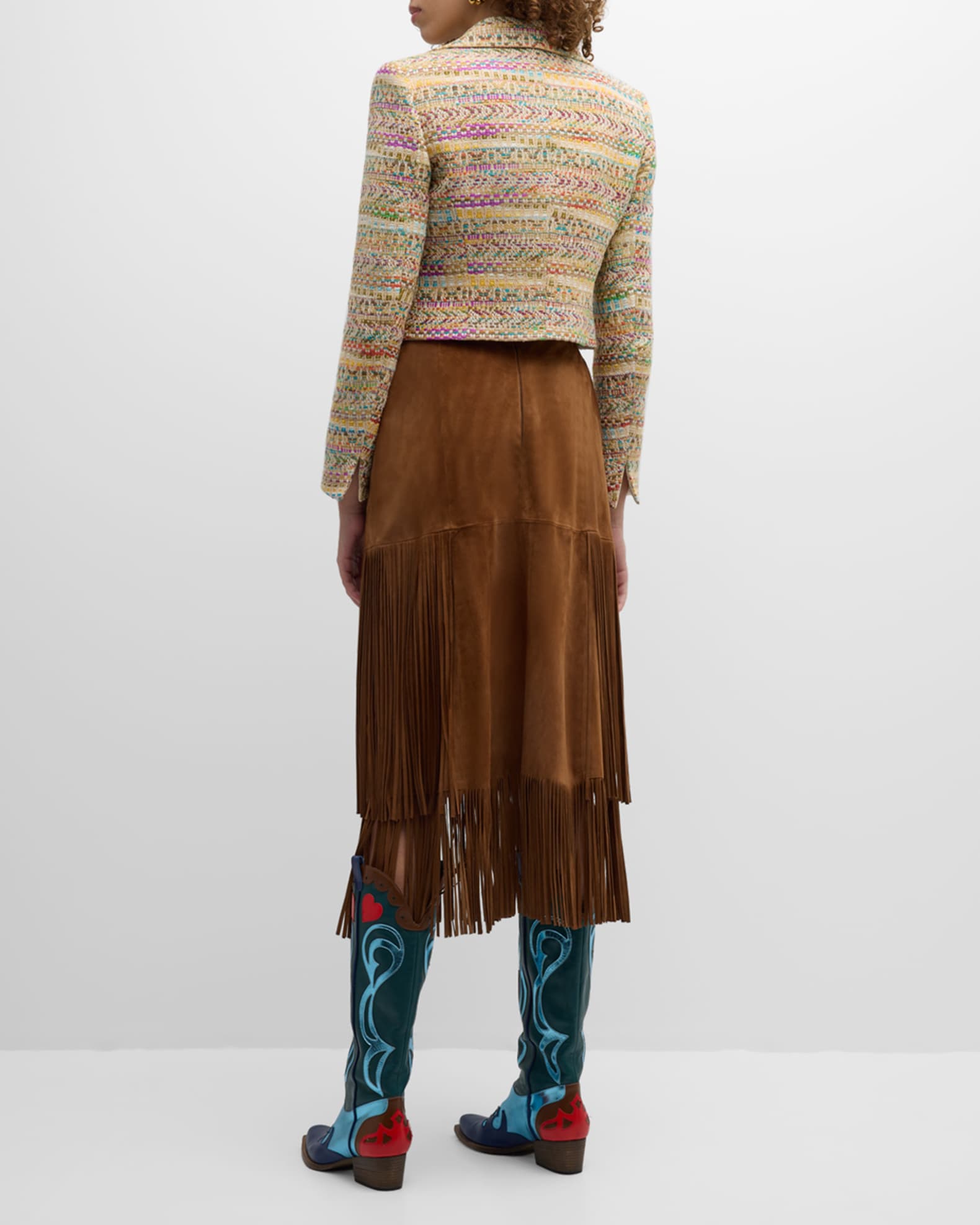 Summertime Suede Fringe Skirt