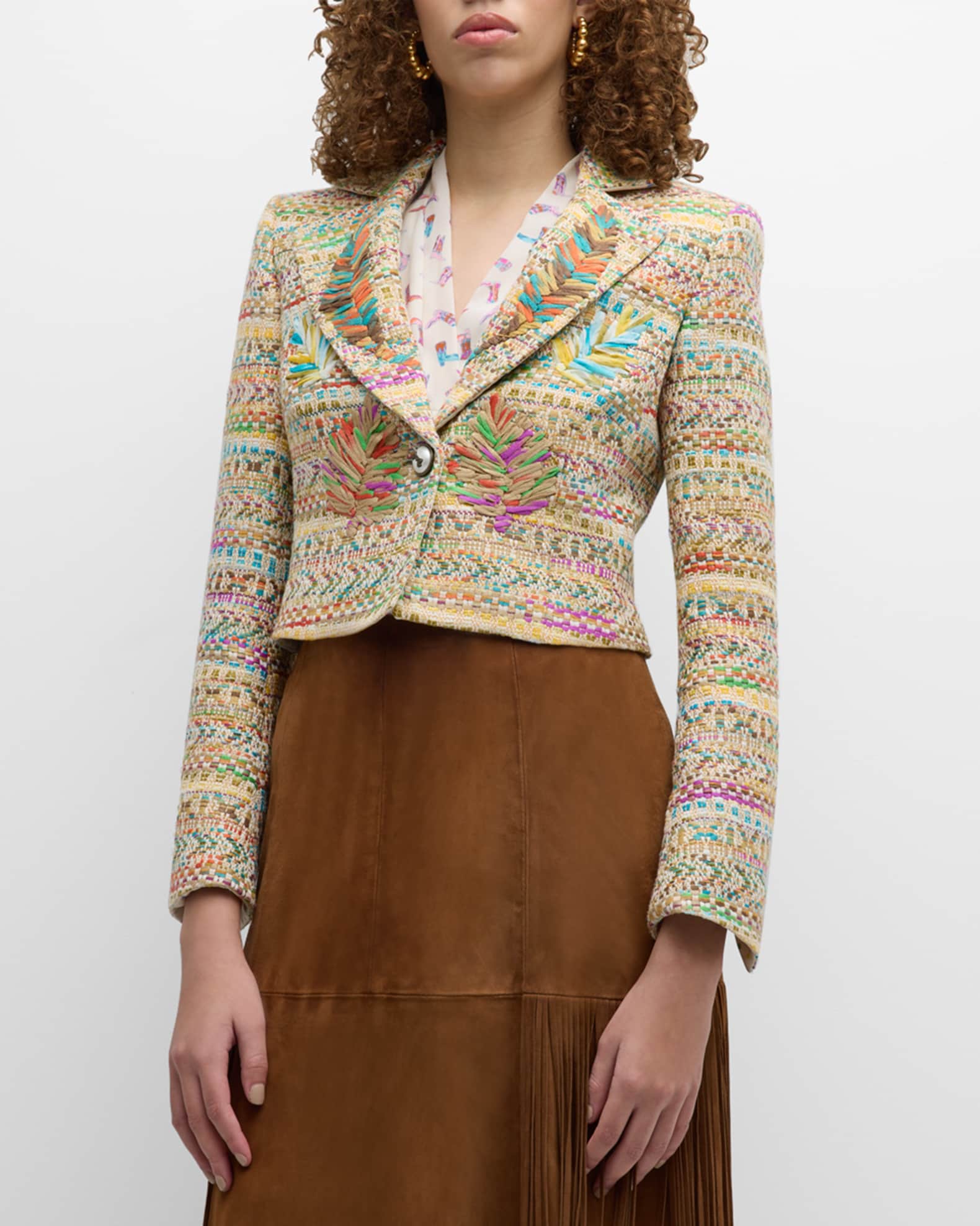 Material Girl Women's  Metallic Tweed Long Novelty Open Jacket Blue Size 12
