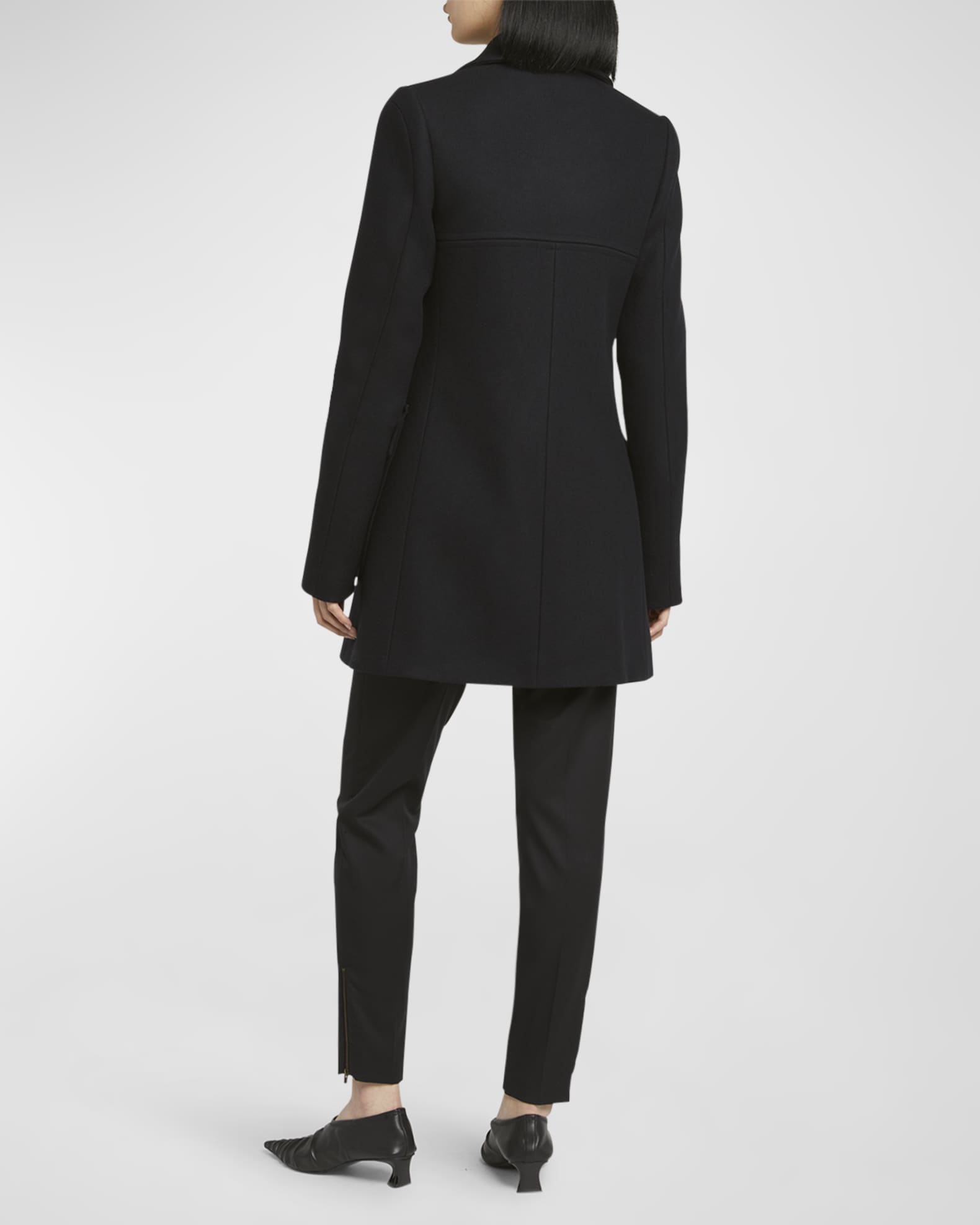 STELLA MCCARTNEY Belted faux shearling-trimmed wool coat